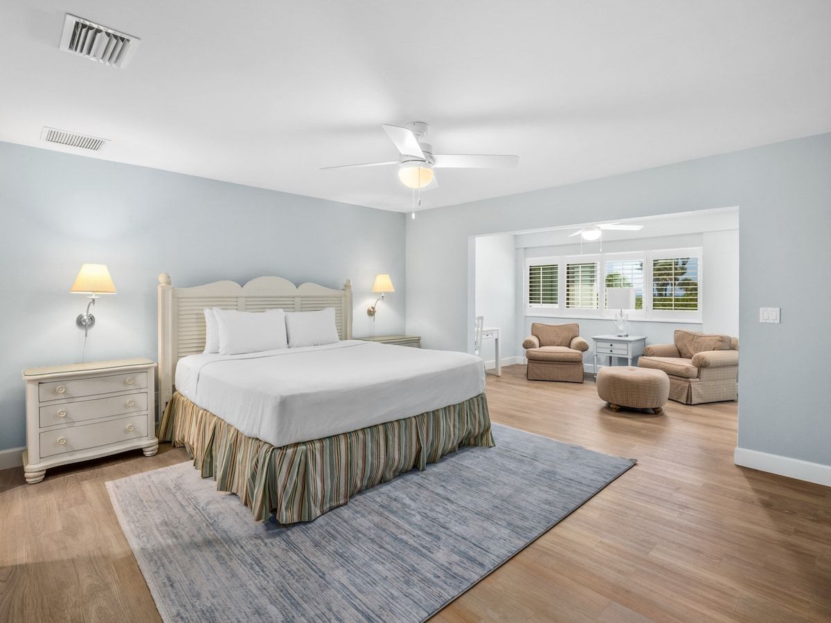 image This bedroom connects to an adjoining living space for extra room to spread out.