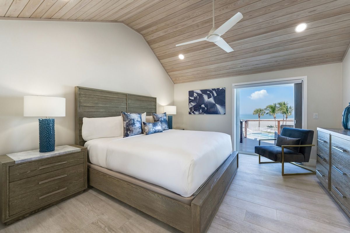 image A bedroom offers a quiet place to sleep.
