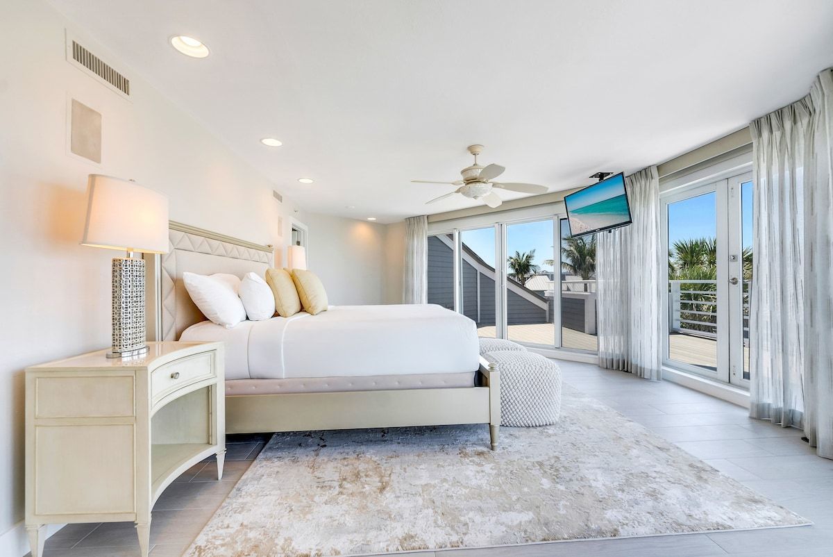 image A bedroom provides a quiet place to sleep after a full day.