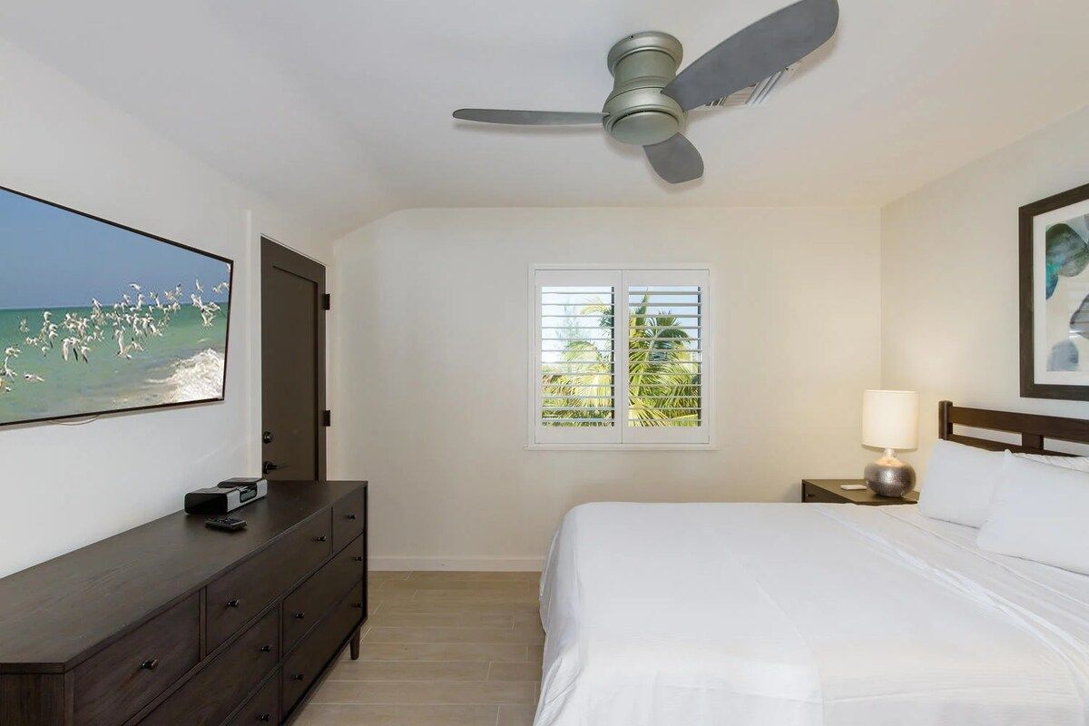 image A bedroom offers a quiet place to sleep.