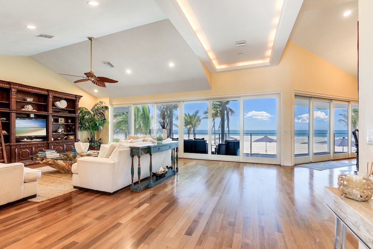 image Dining and living areas share an open layout for gathering together.