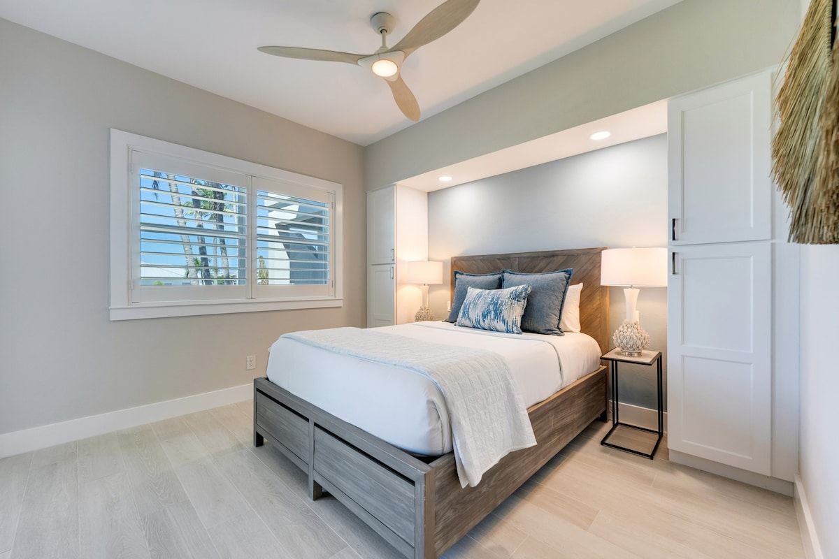 image A bedroom offers a quiet place to sleep.