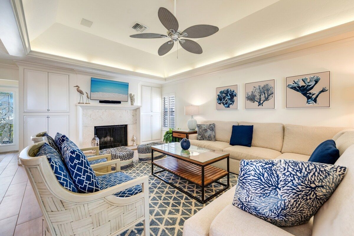 image The living room offers a place to unwind indoors.