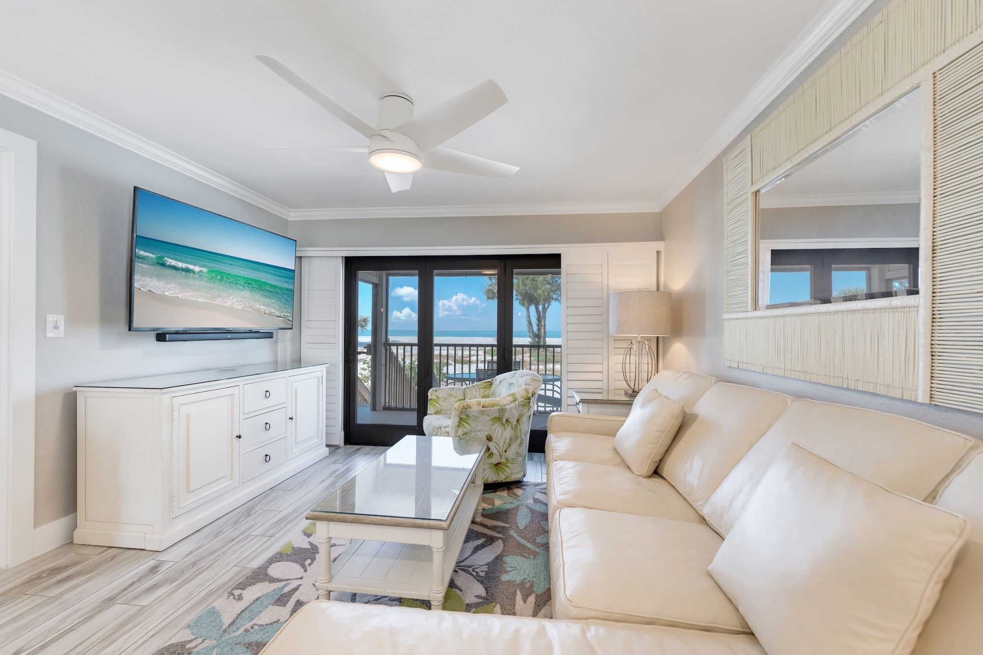 image Spacious living area with coastal-inspired furniture