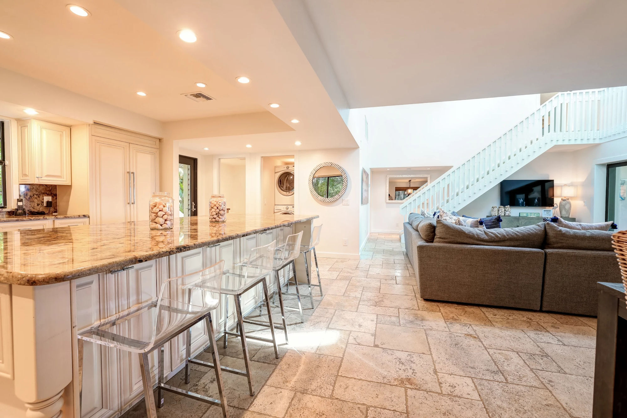 image Open kitchen and living area with modern finishes