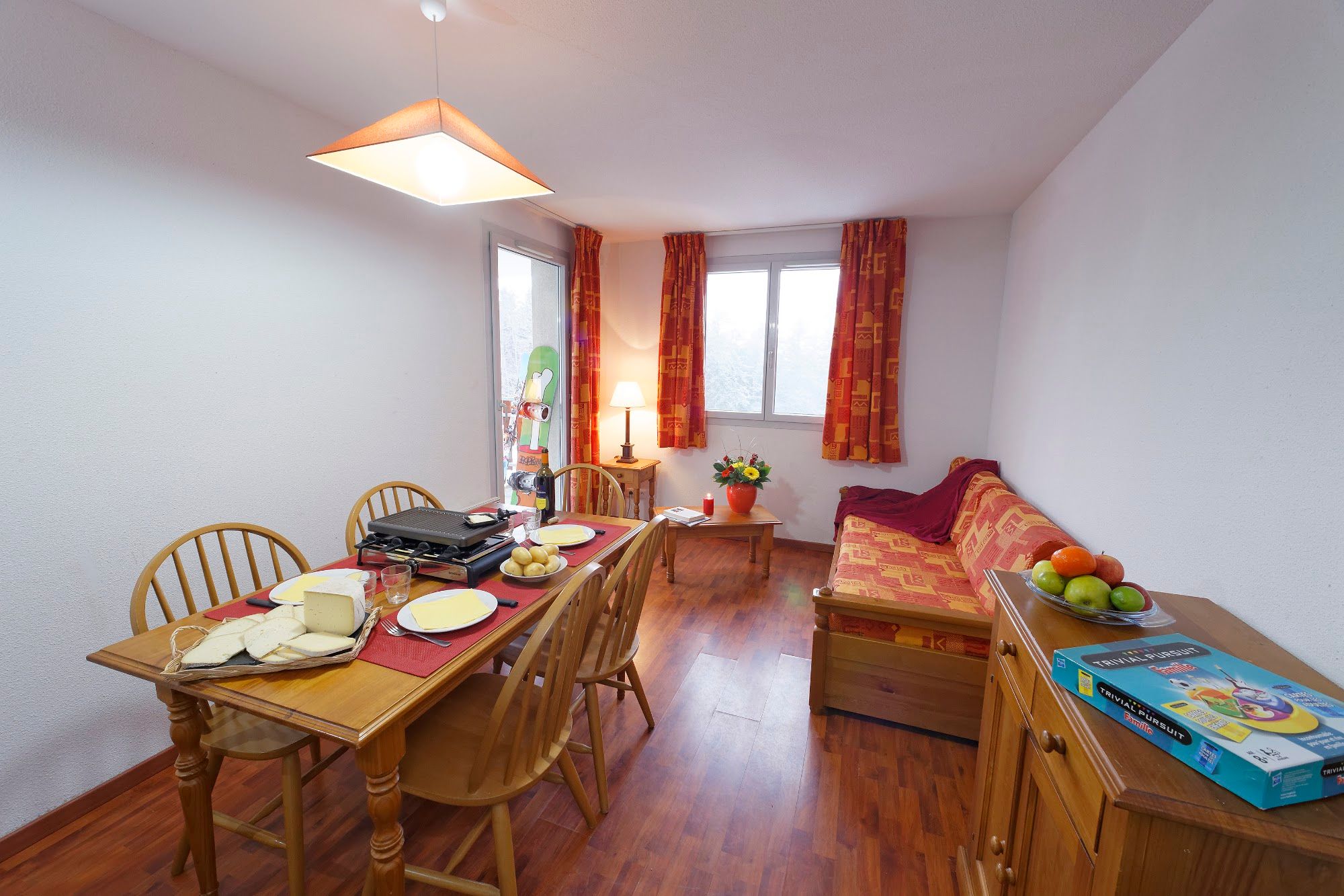 image Dining area ready for a warm raclette night after a day on the pistes.