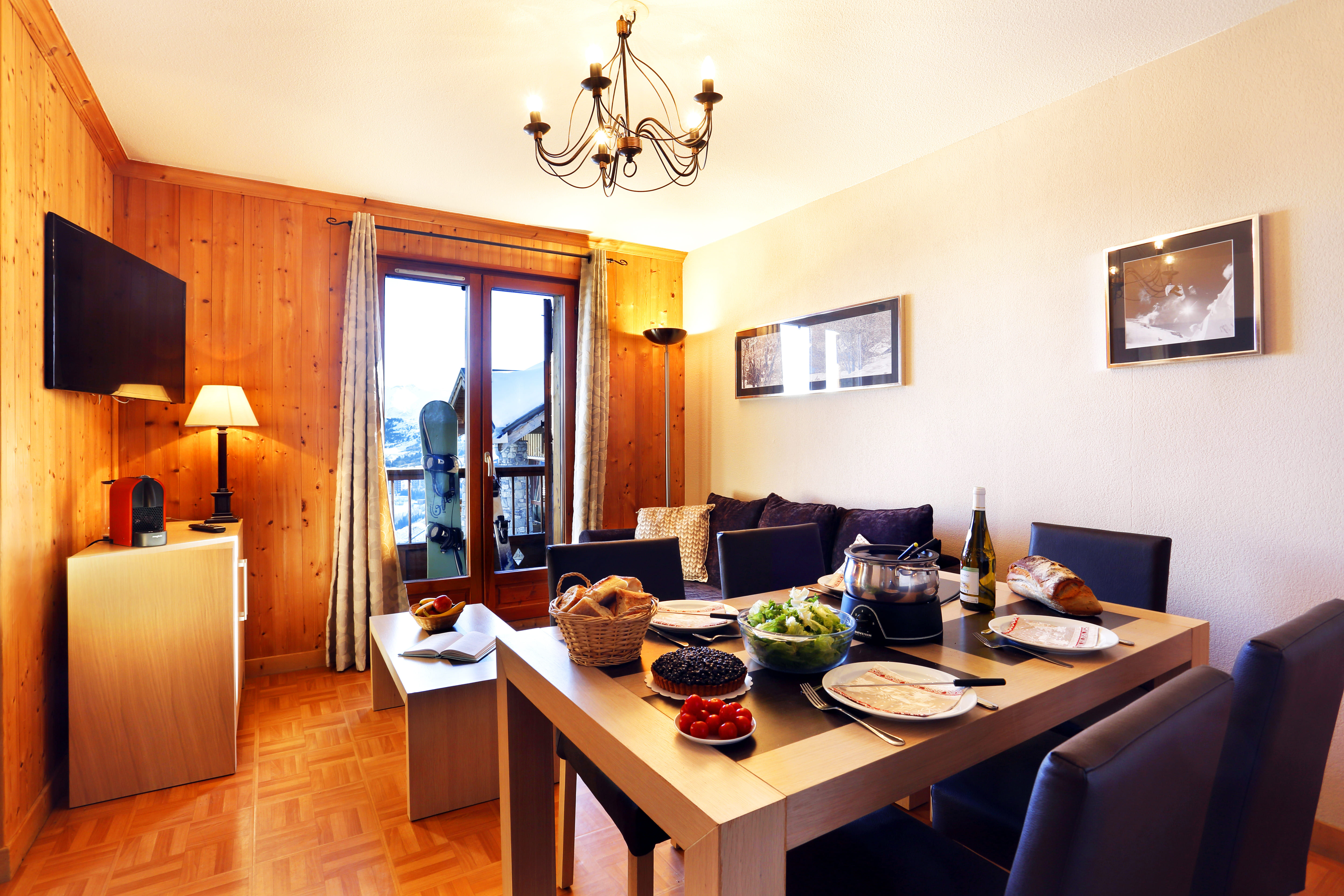 image Dining area with balcony access.