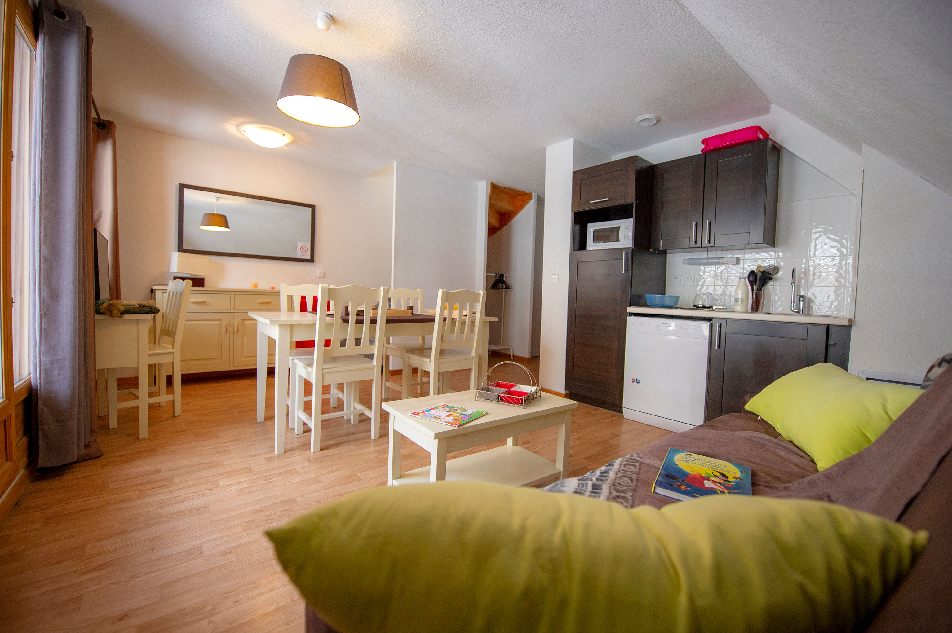 image A well-equipped kitchenette sits just off the living space.