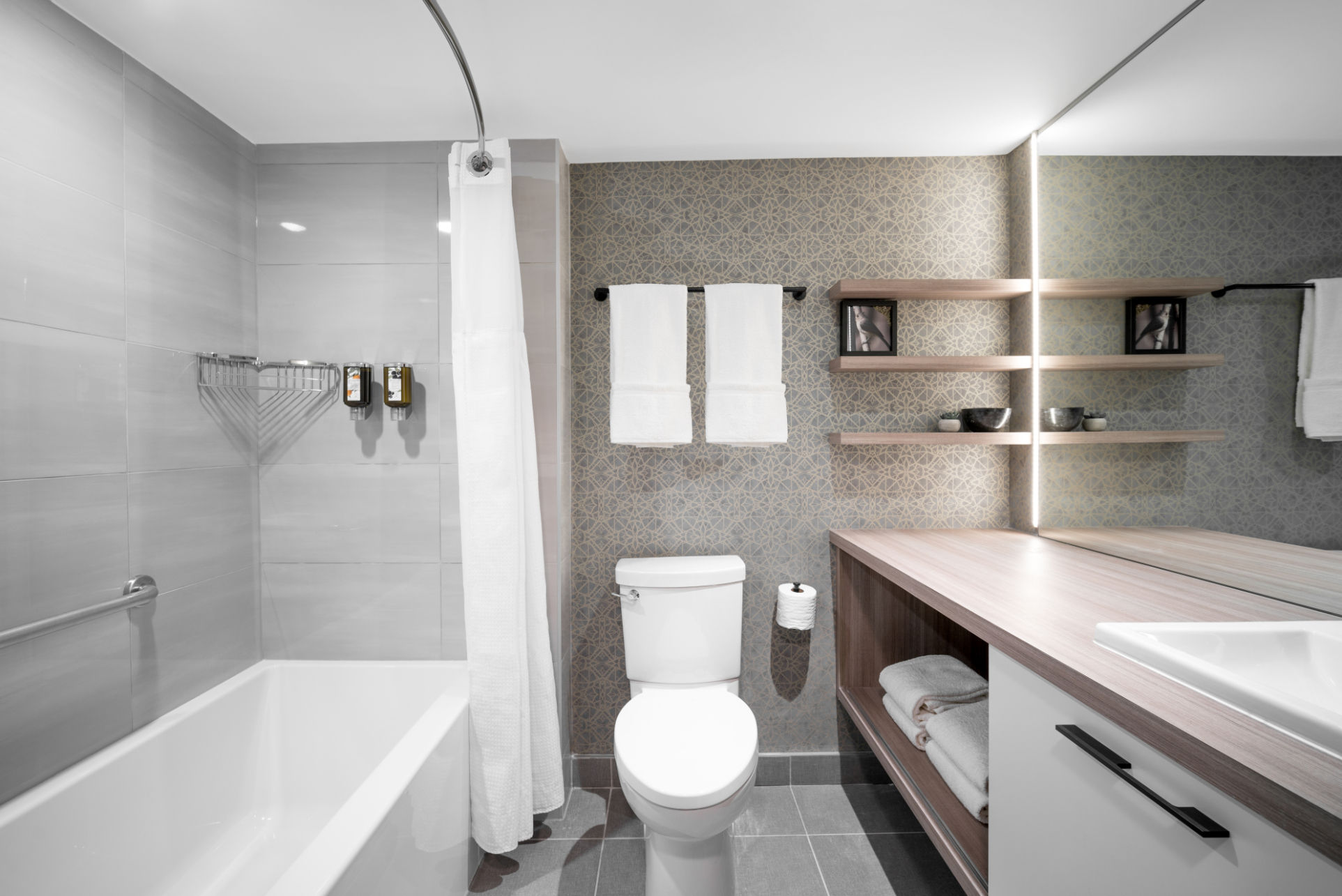 image The 4-piece bathroom comes equipped for your convenience.