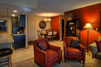 Sink into the cozy sofa after a day exploring the area.