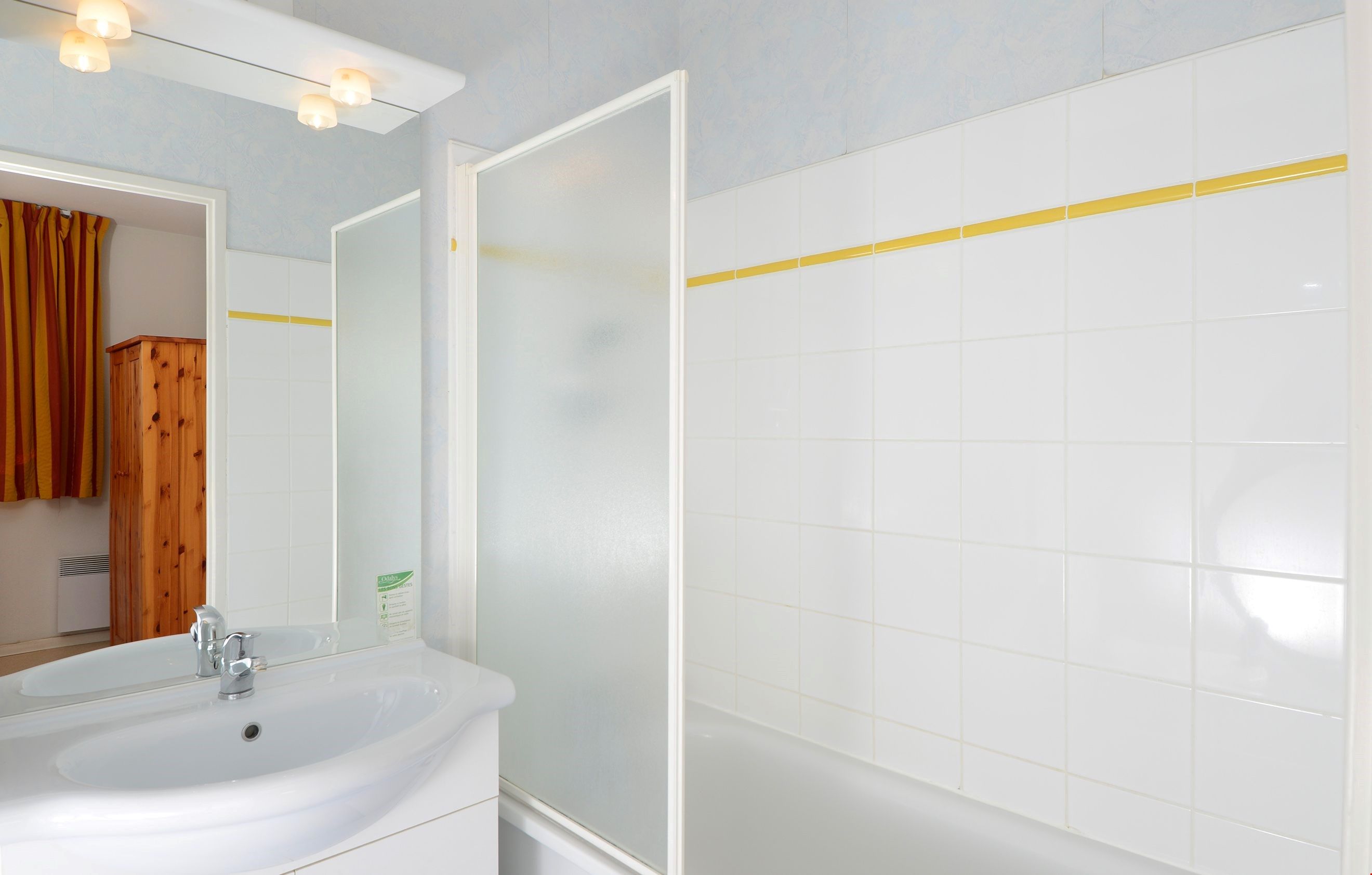 image Get ready for your day in the bathroom.