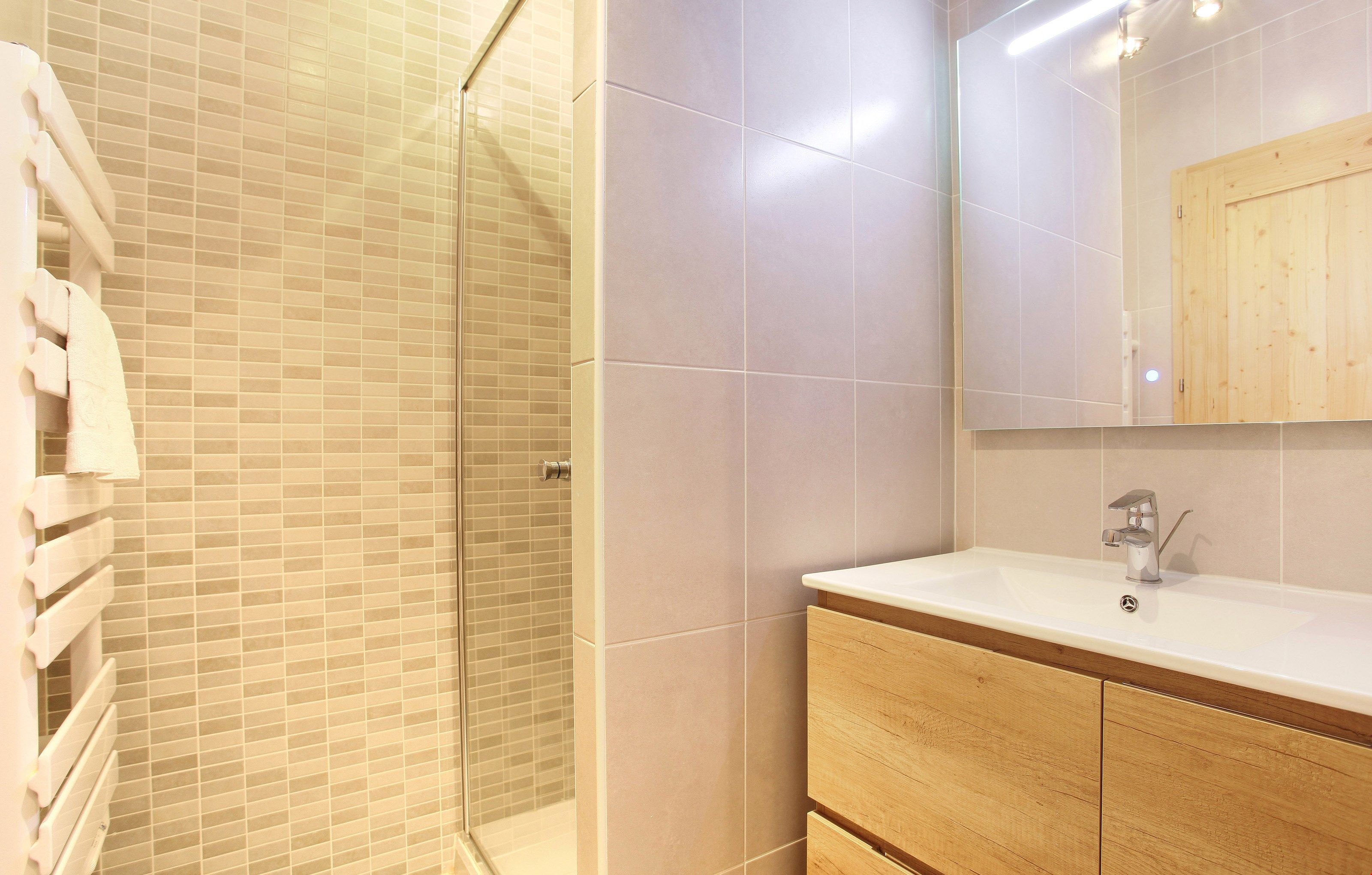 image The shower room is clean and modern