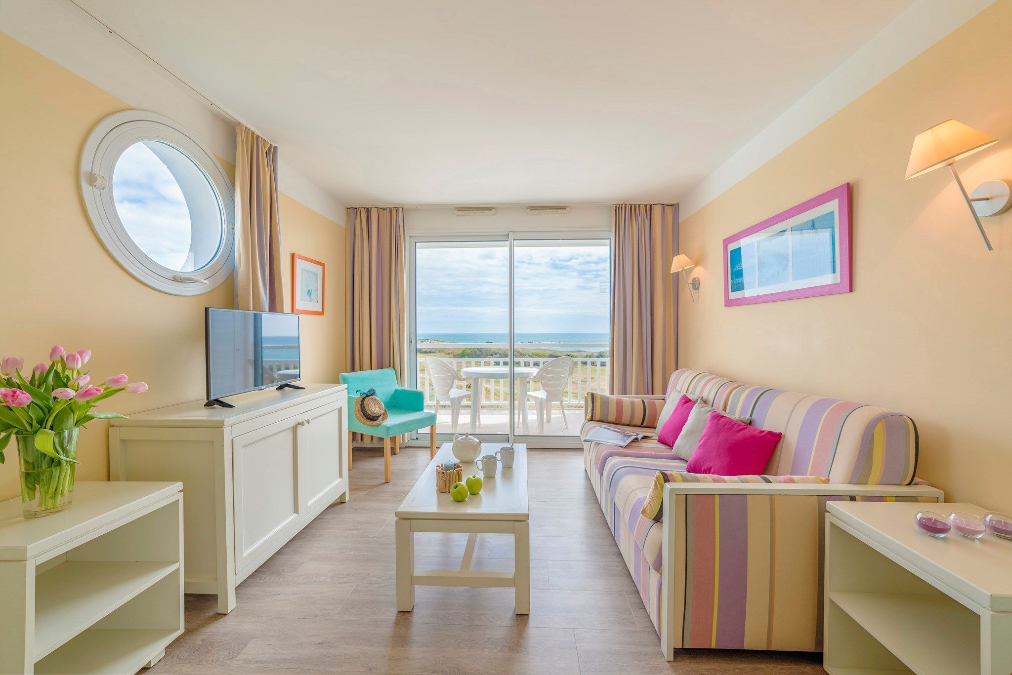 image Kick back your feet and relax in the cozy living area.