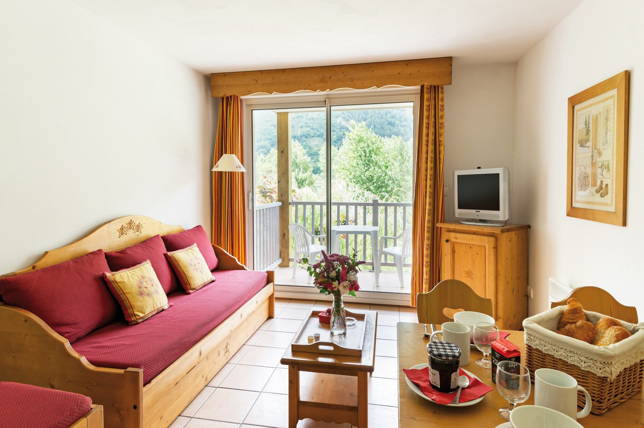 image Sit back and relax in the living area after a day in the mountains. (Views Vary).