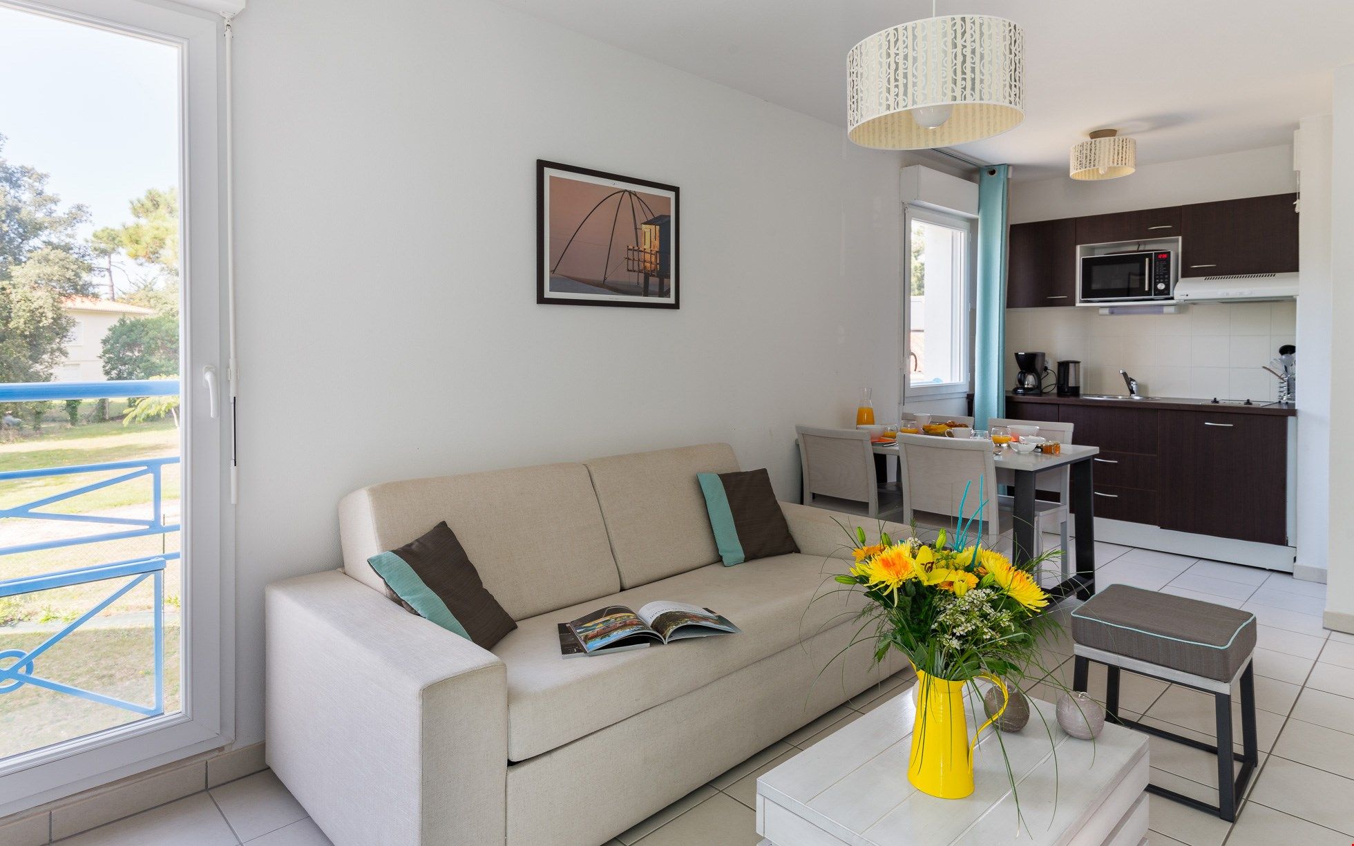 image Sink into the plush sofas around the coffee table.