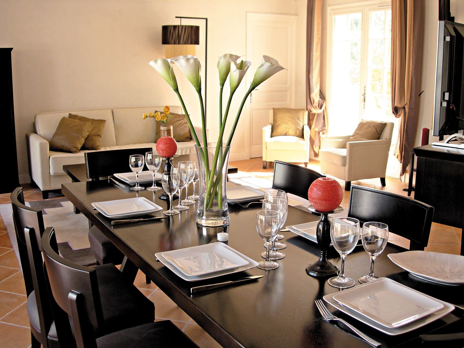 image Entertain and dine at the large dining table.