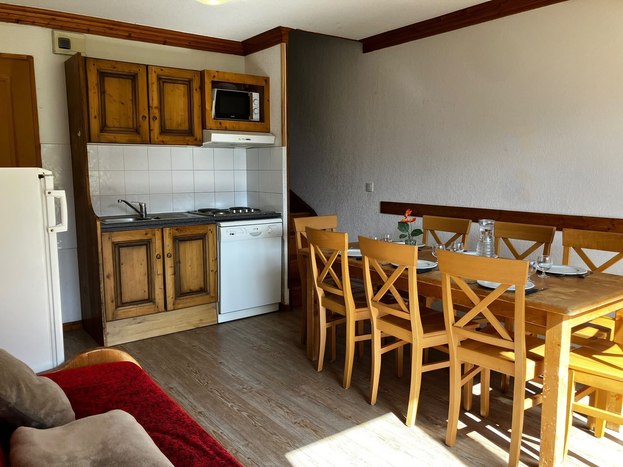 image Cook family meals in the kitchenette, stocked for fueling days on snow