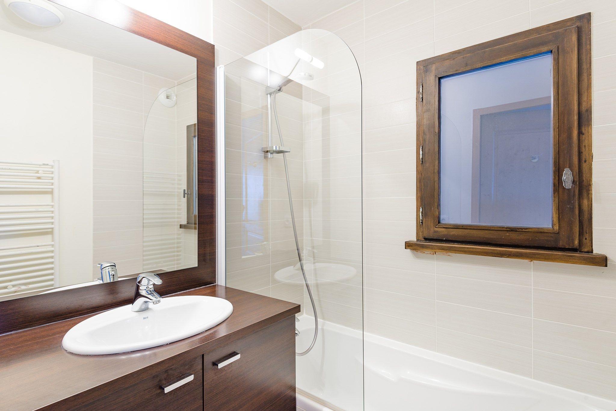 image Get ready for your day in the lovely bathroom.