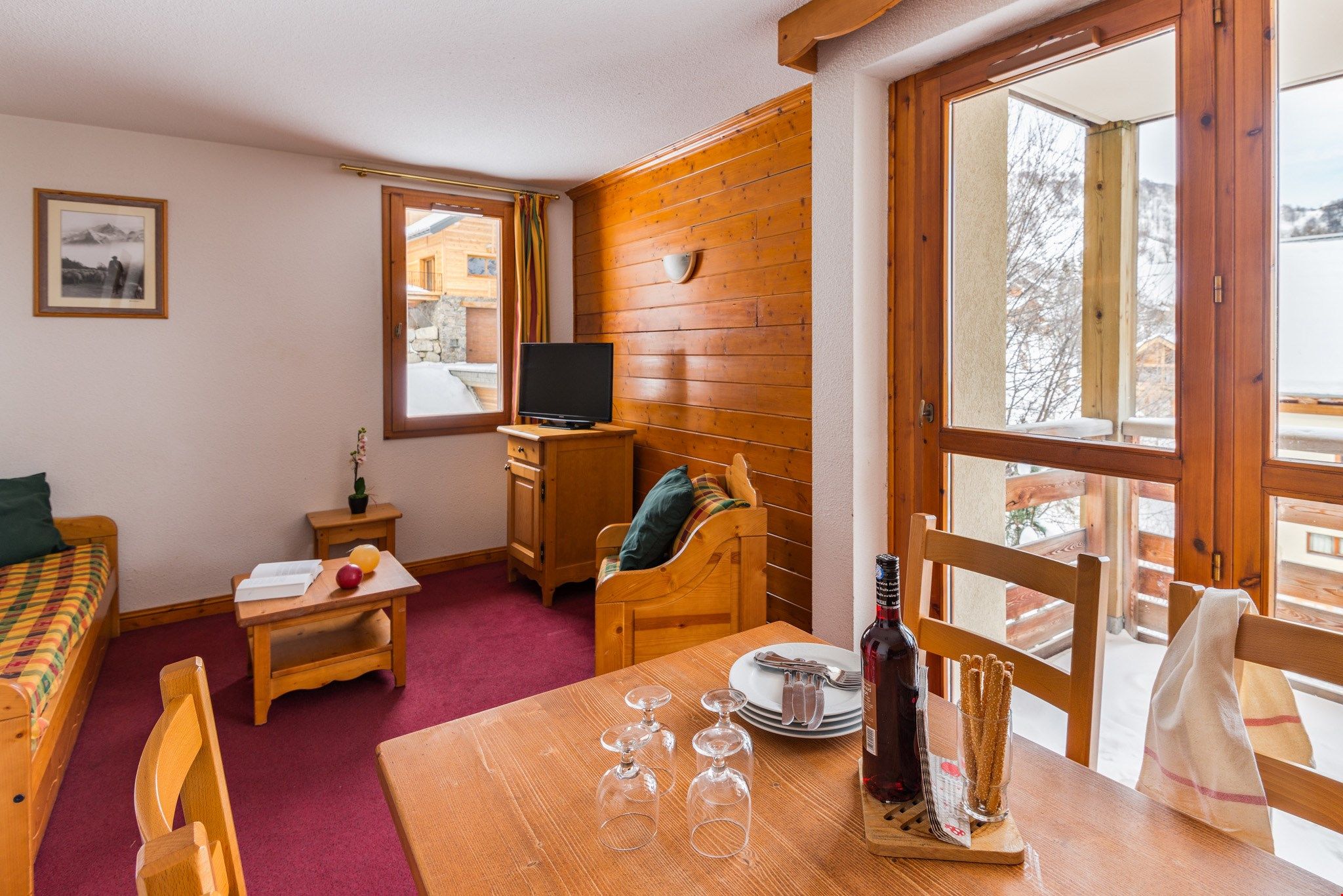 image Sit back and relax in the cozy living area after a great day.