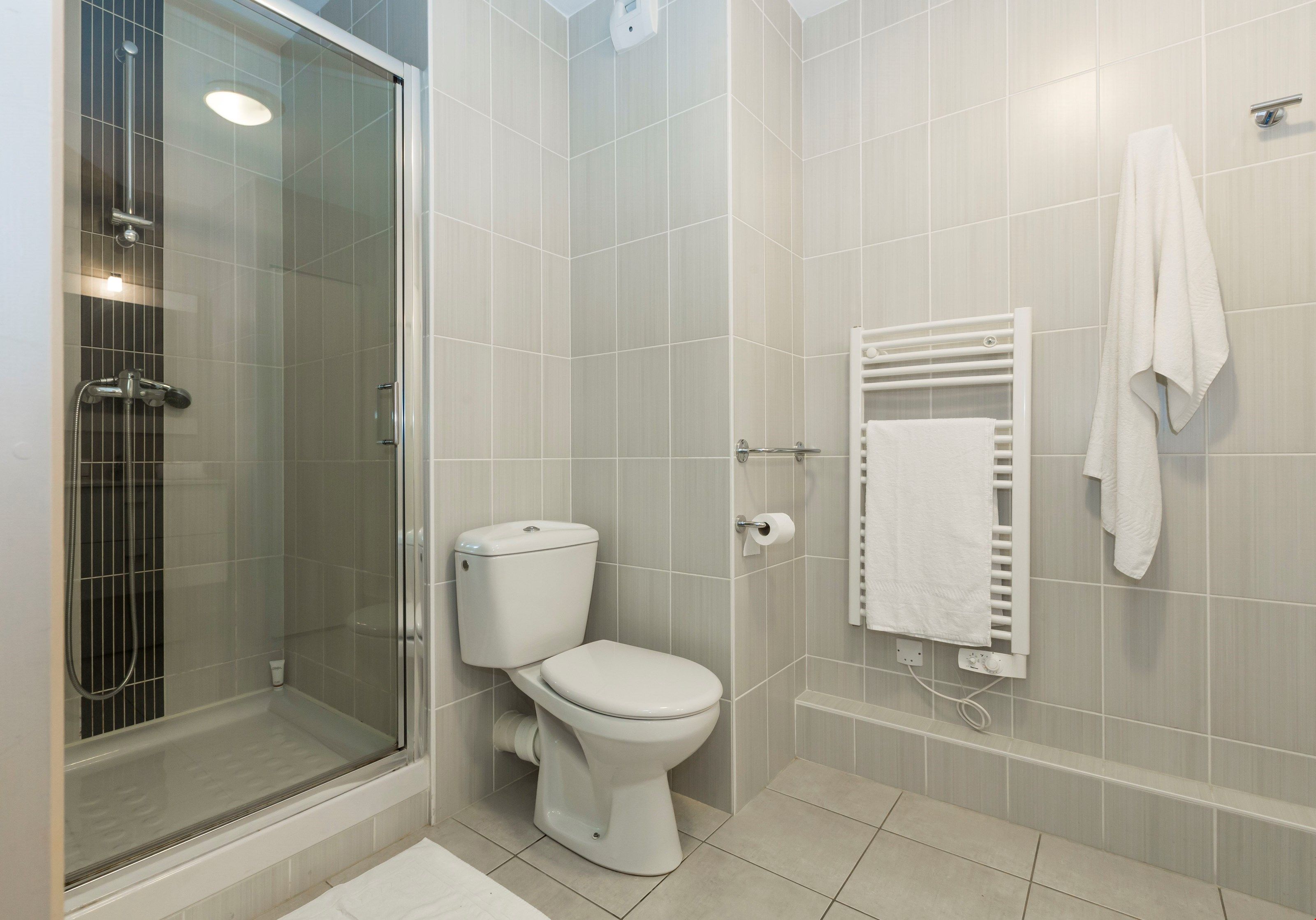 image Get ready for your day in the lovely bathroom.