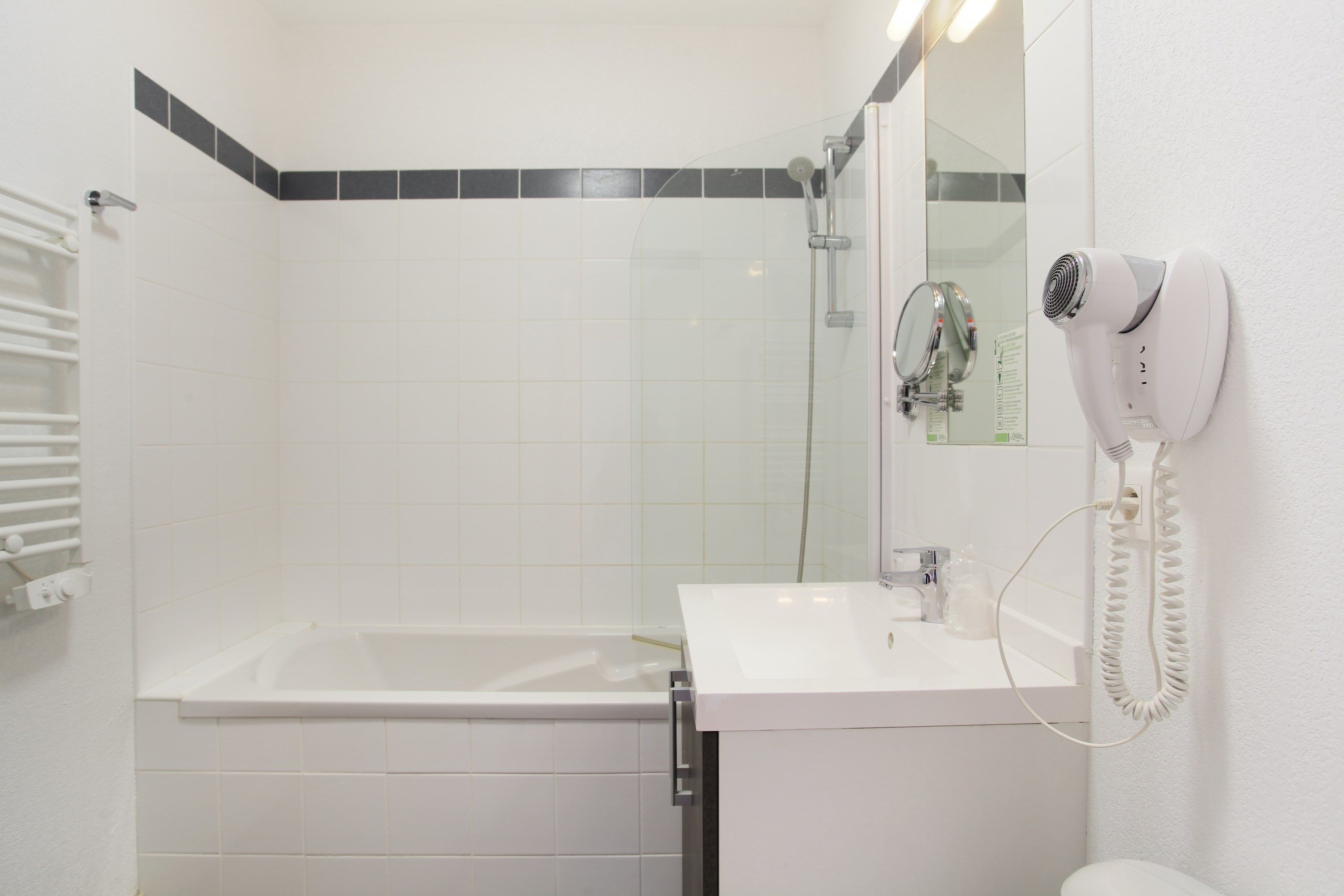 image Get ready for your day in the lovely bathroom.
