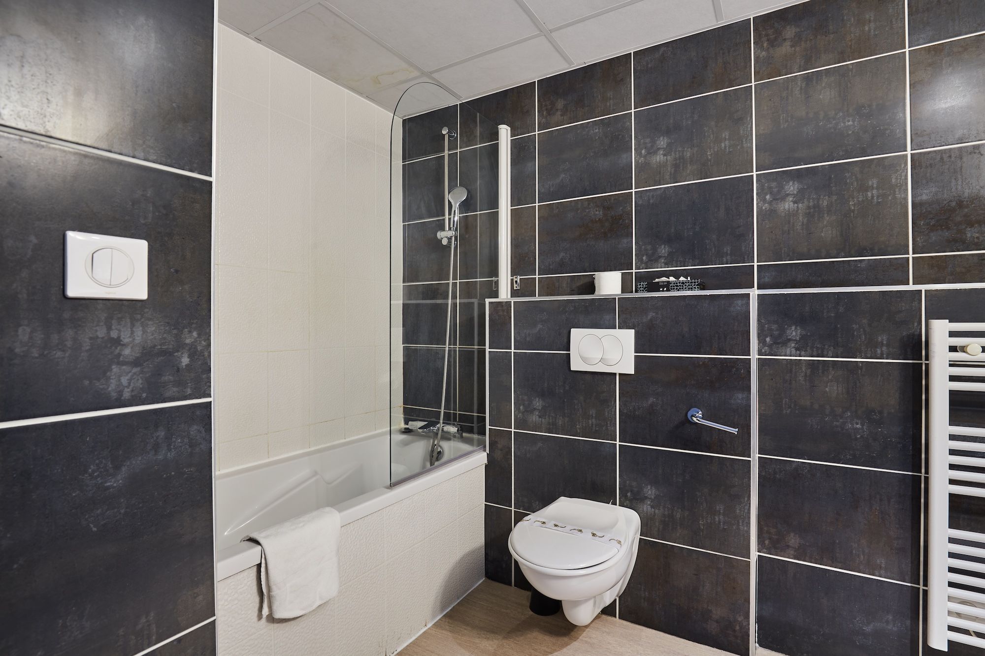 image Get ready for your day in the bathroom.