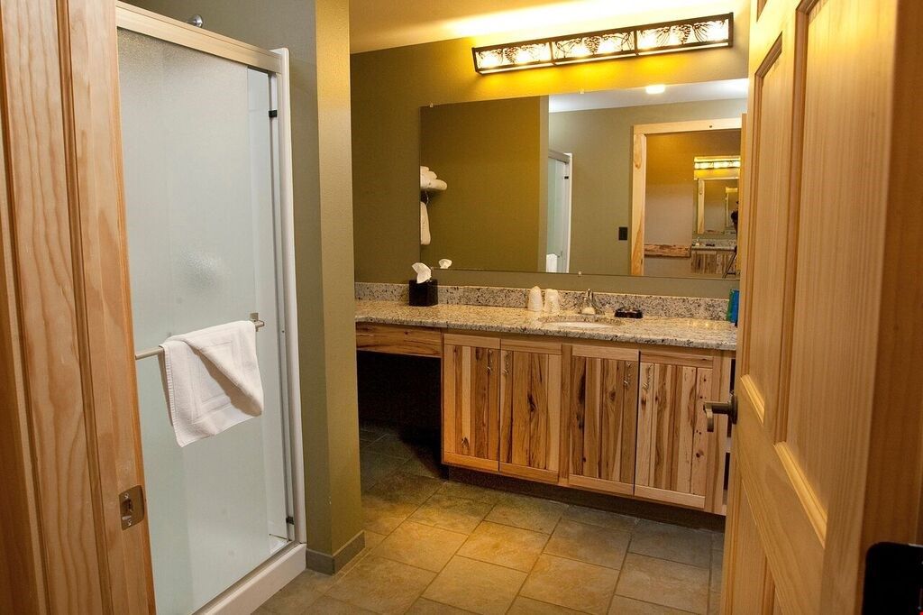 image Prepare for your day outside in the spacious bathroom