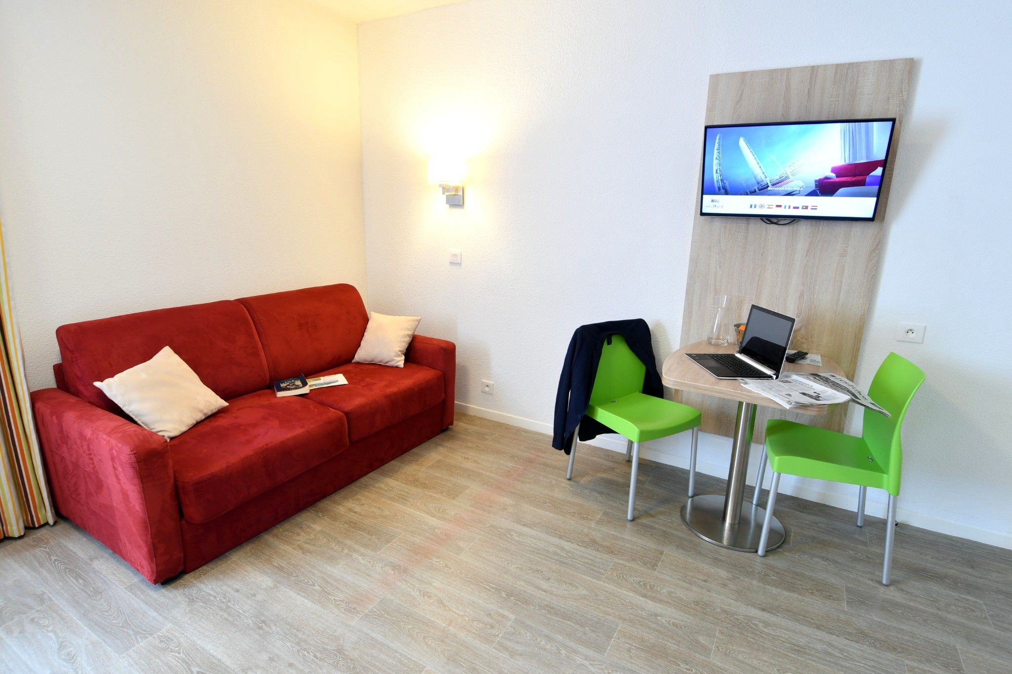 image Comfortable sofa bed you can fold for more space.