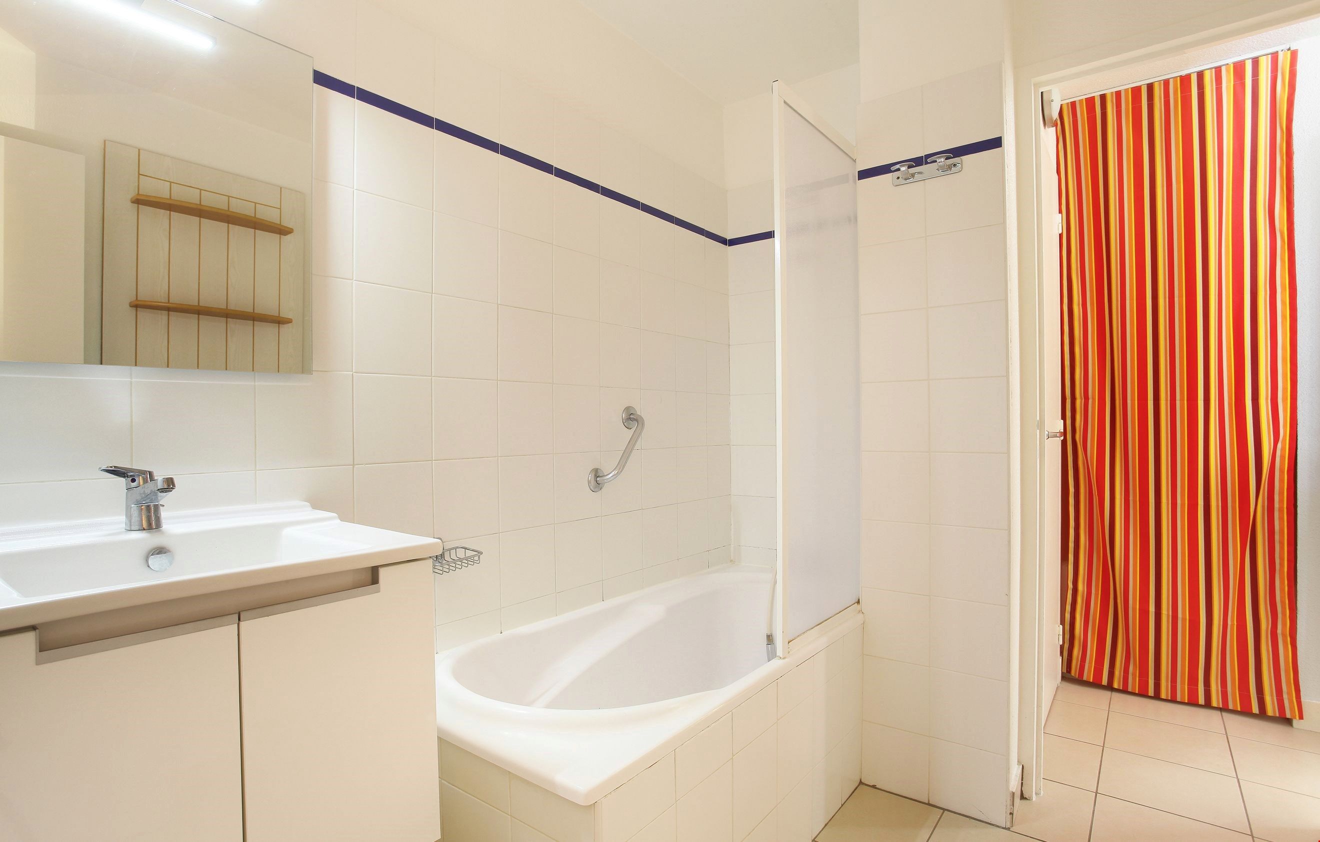 image Get ready for your day in the lovely bathroom.