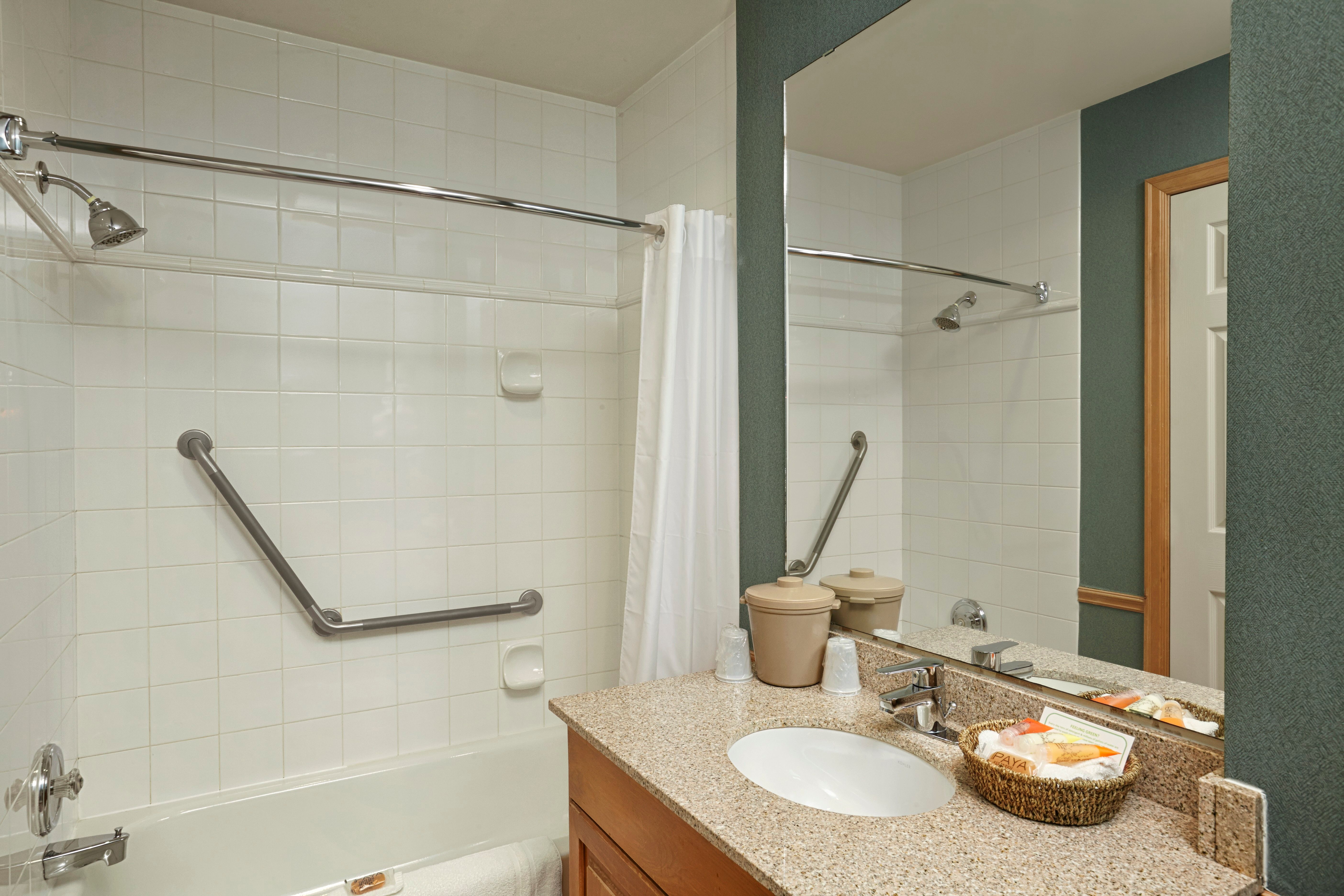 image The 4-piece bathroom comes equipped for your convenience.