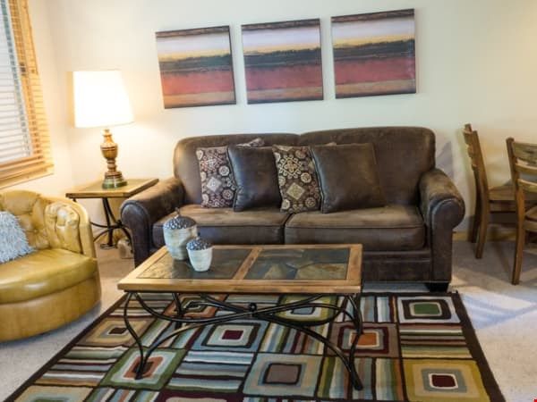 image Kick back your feet and relax in the cozy living area.