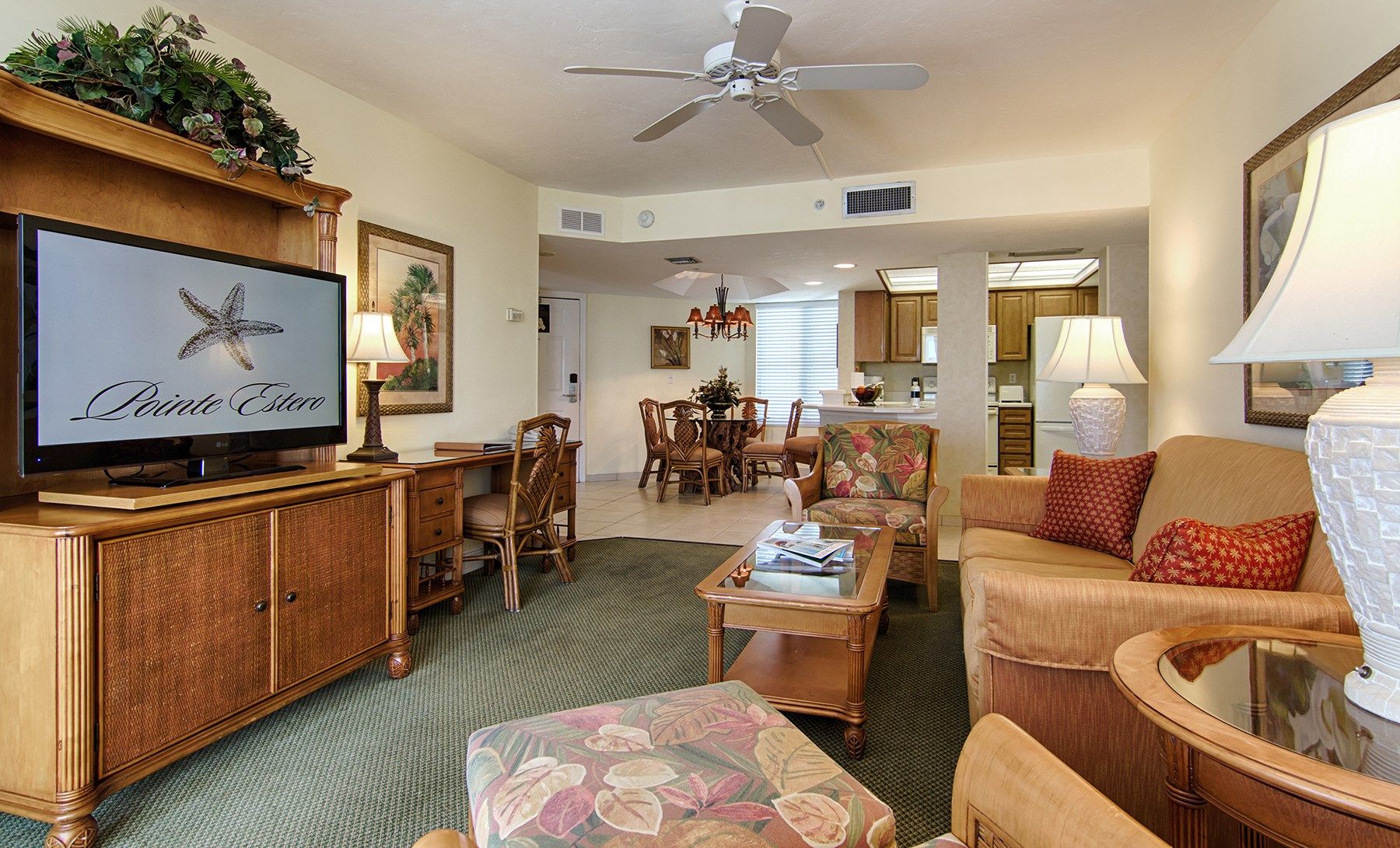 image Find peace and relaxation with your close friends and family in this stunning living room featuring natural decor.