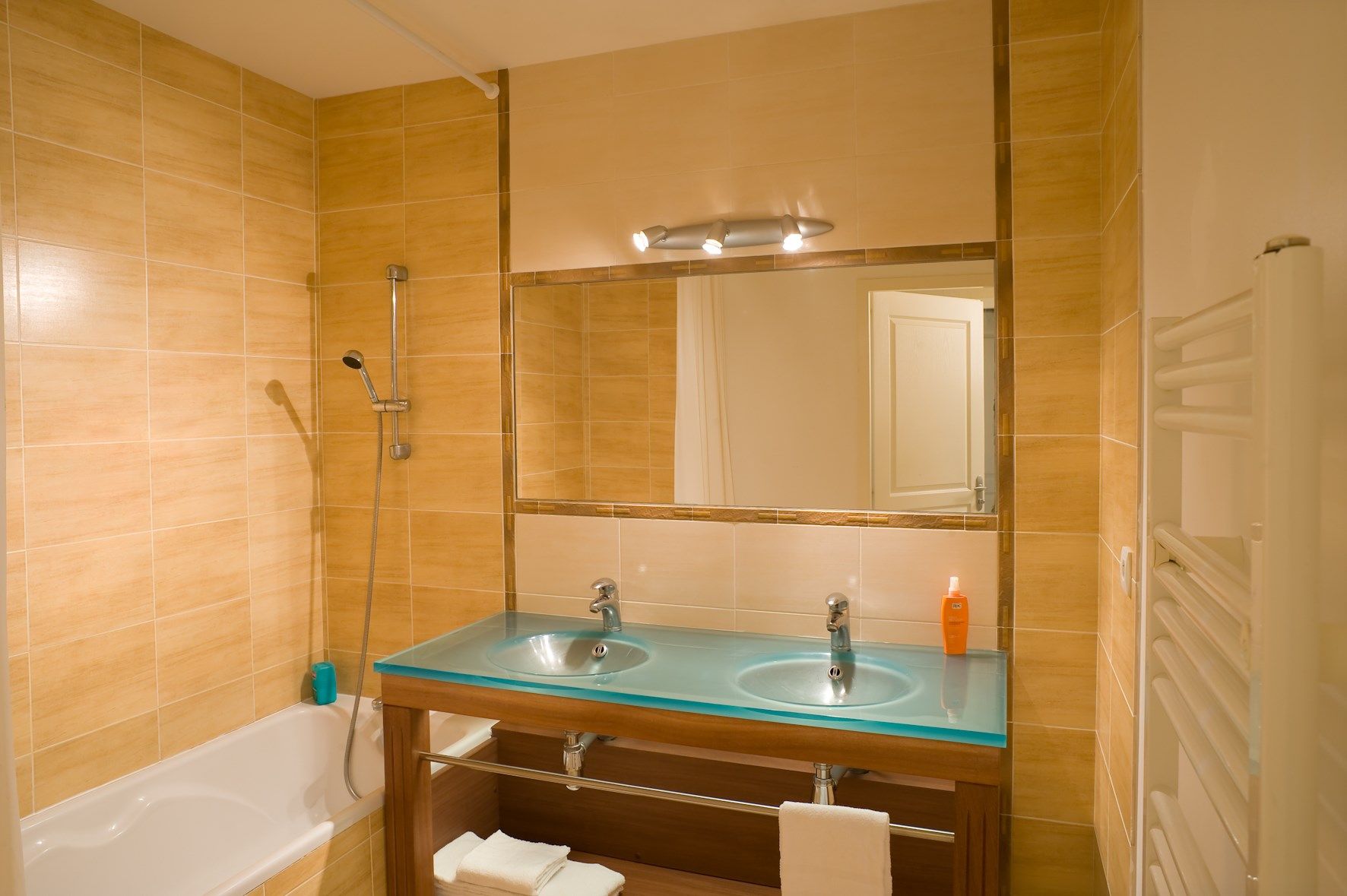 image Get ready for your day in the bathroom.