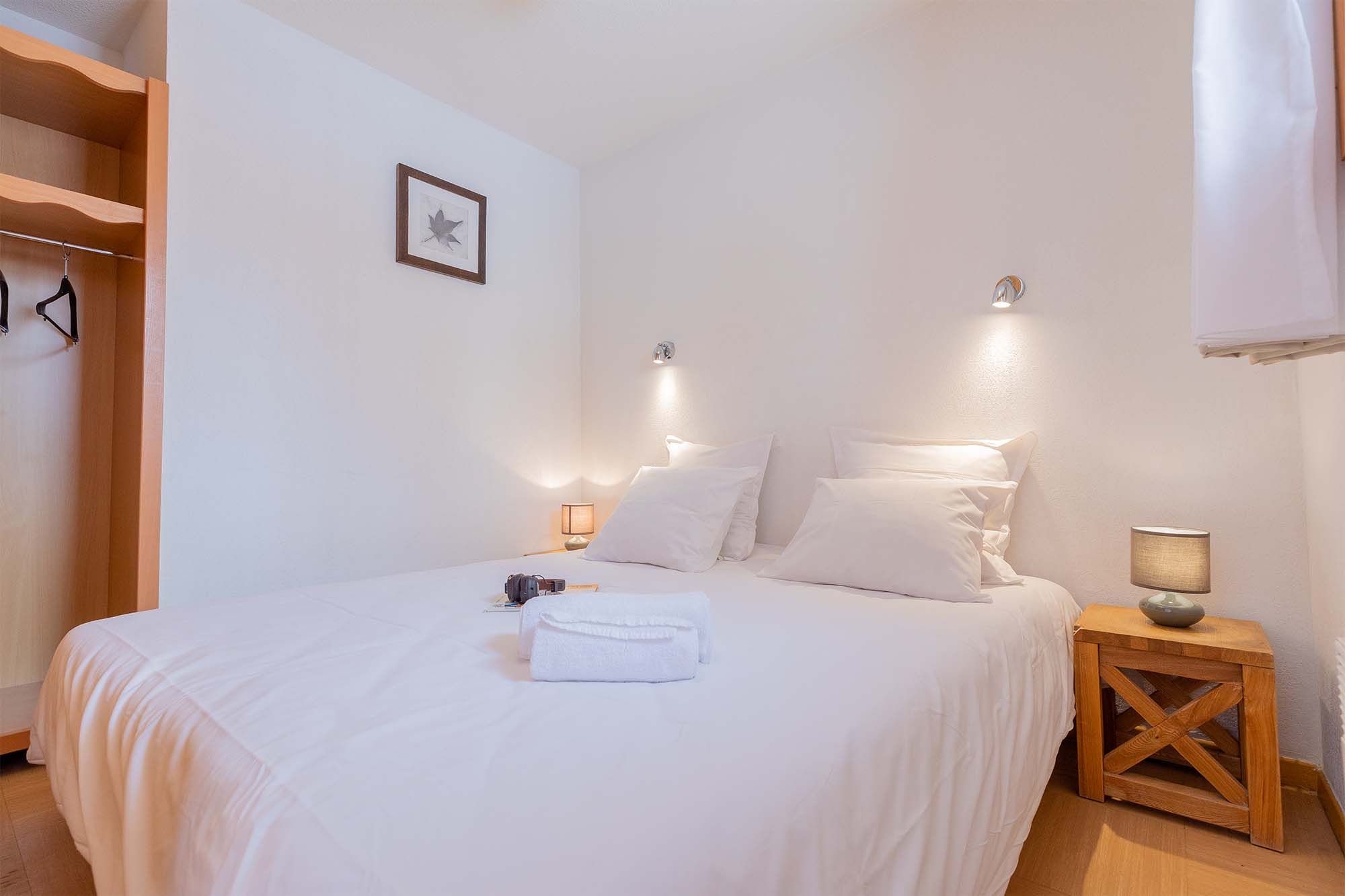 image Bedroom with double bed and nightstand