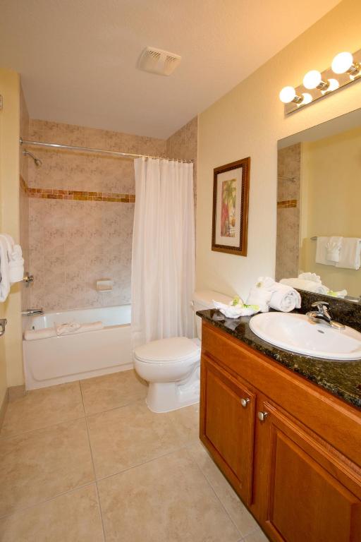 image Get ready for your day in the lovely bathroom.