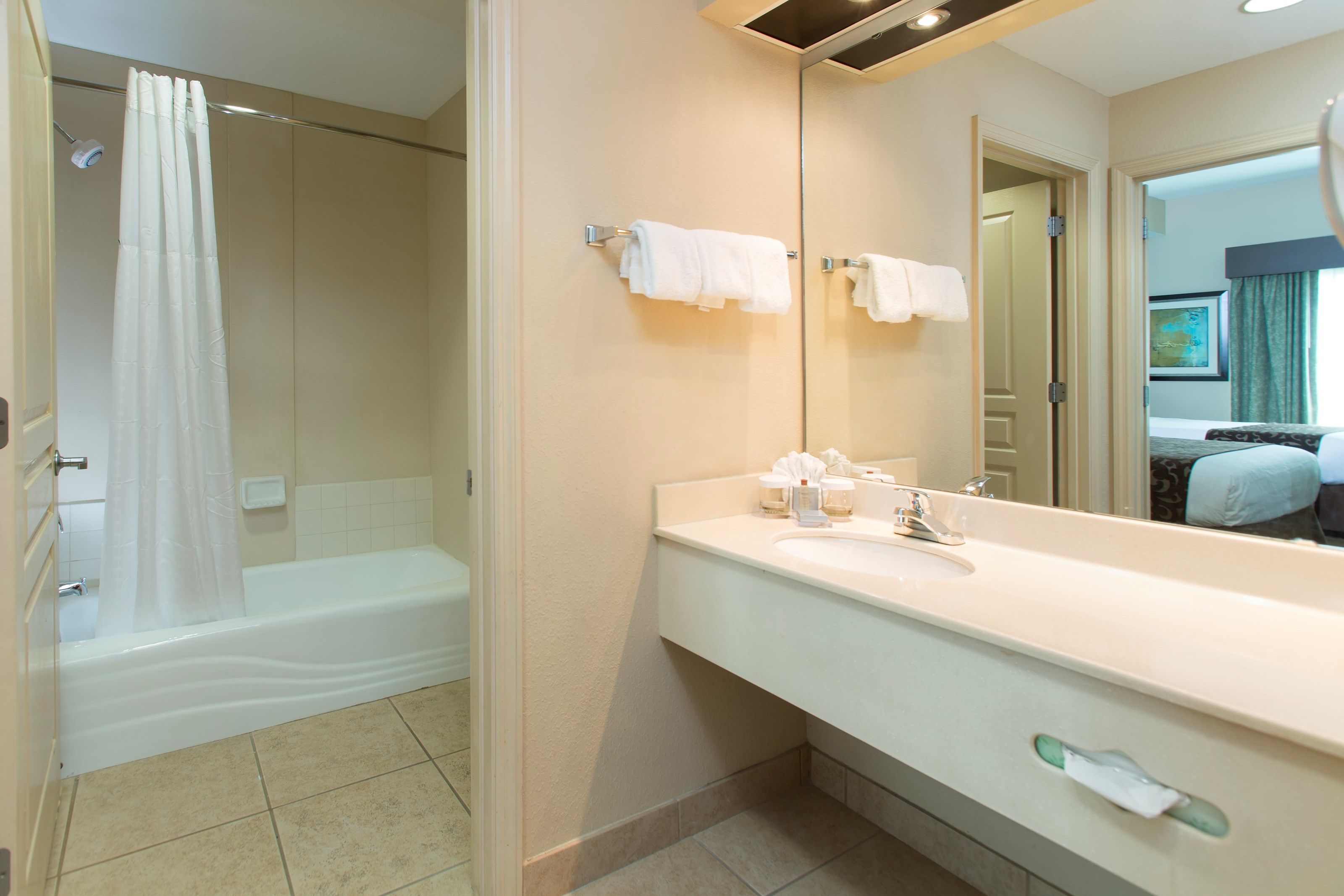 image Get ready for your day in the lovely bathroom.