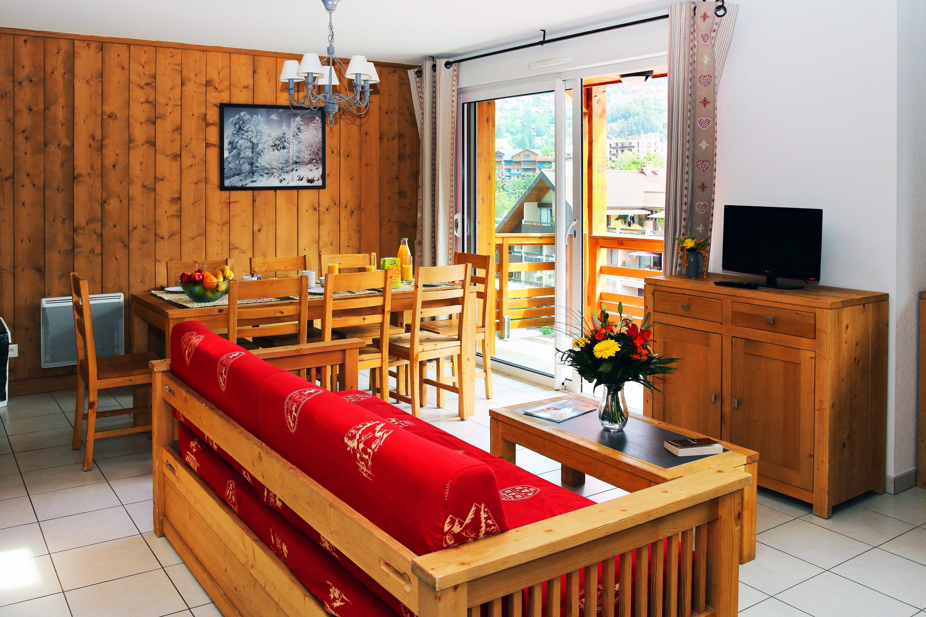 image Kick back your feet and relax in the cozy living area of our spacious apartment!