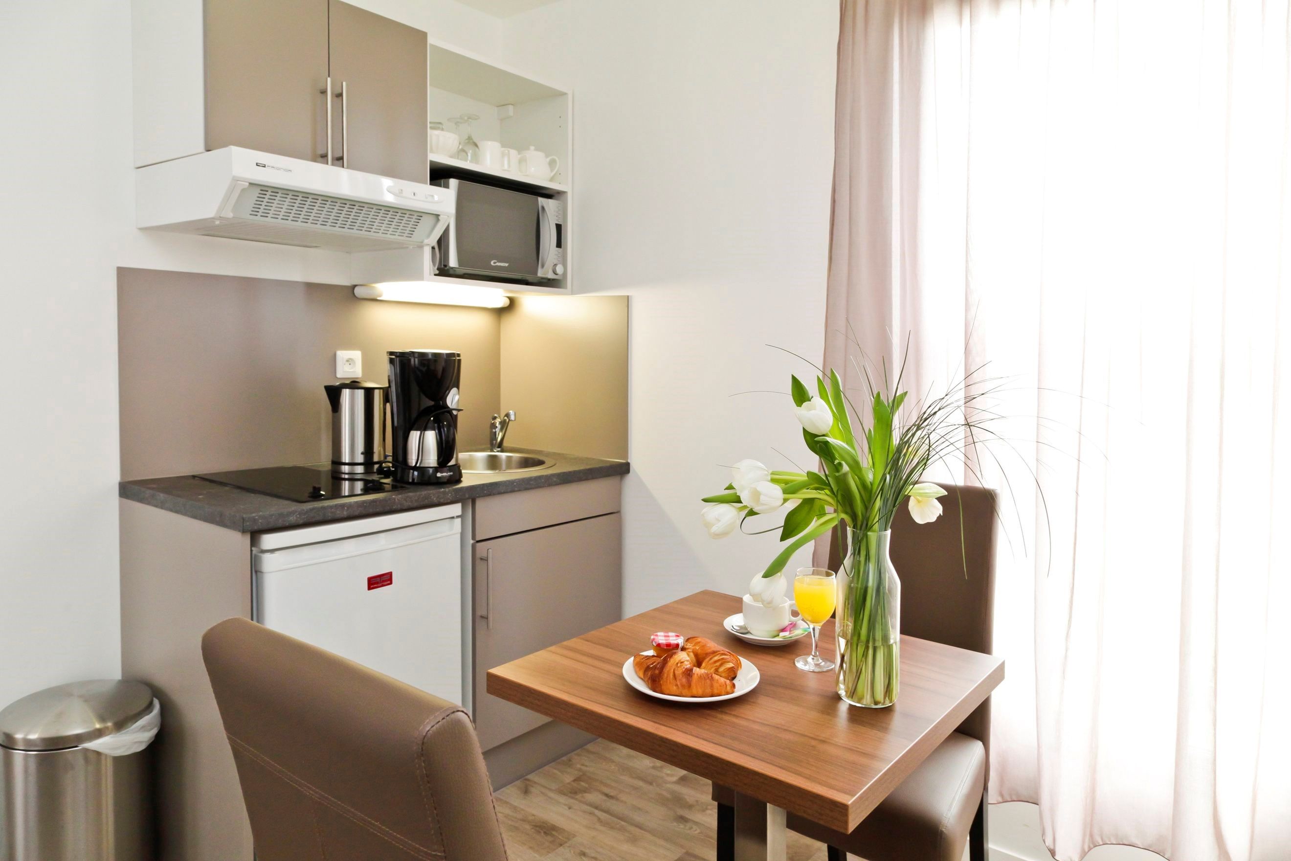 image Prepare a tasty meal in your kitchenette.