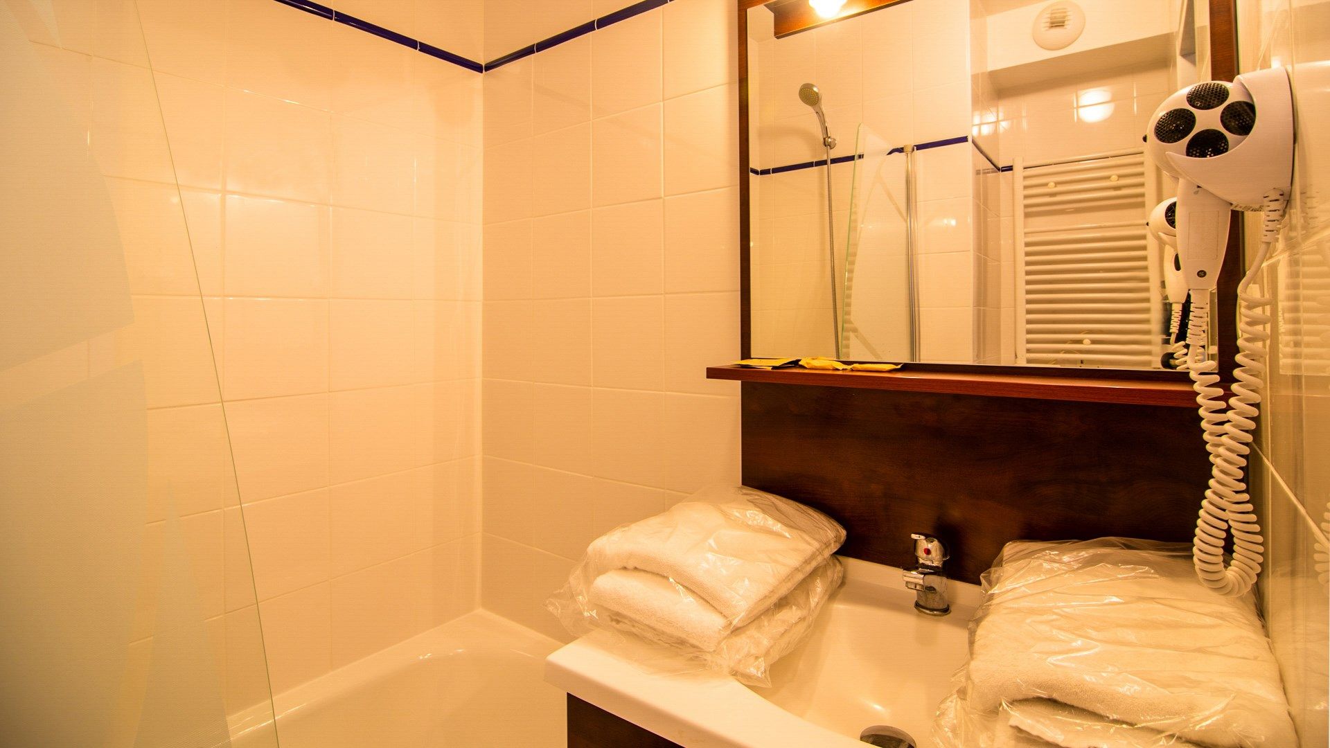 image Get ready for your day in the lovely bathroom.