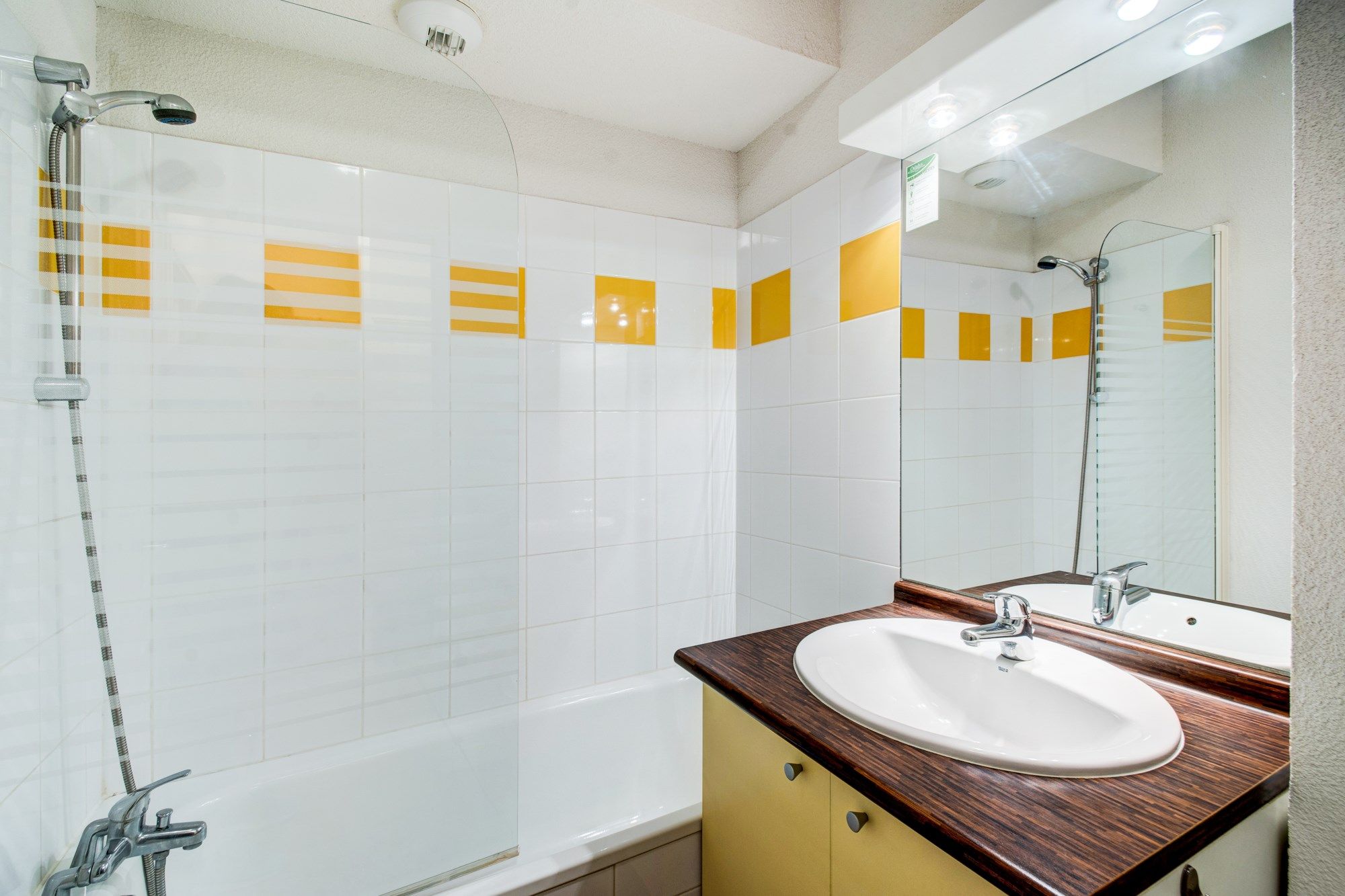 image Get ready for your day in the bathroom.
