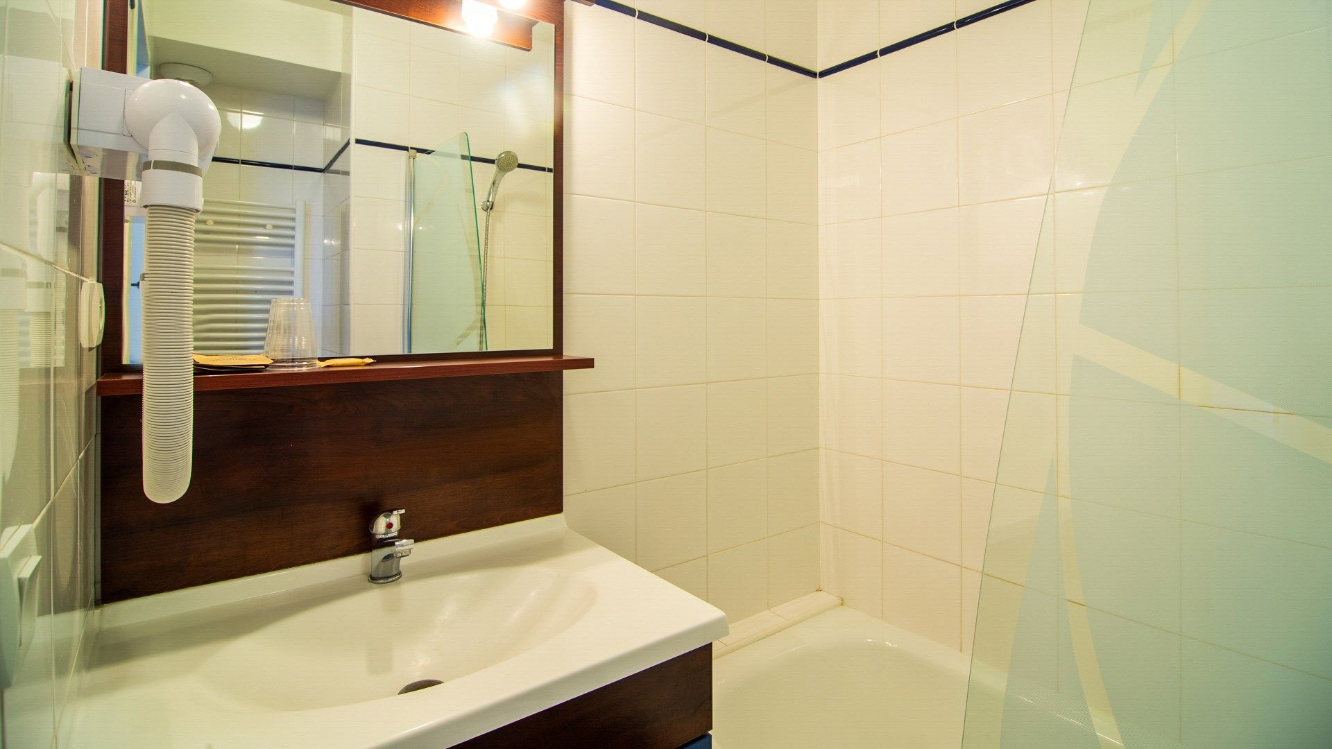 image Get ready for your day in the bathroom.