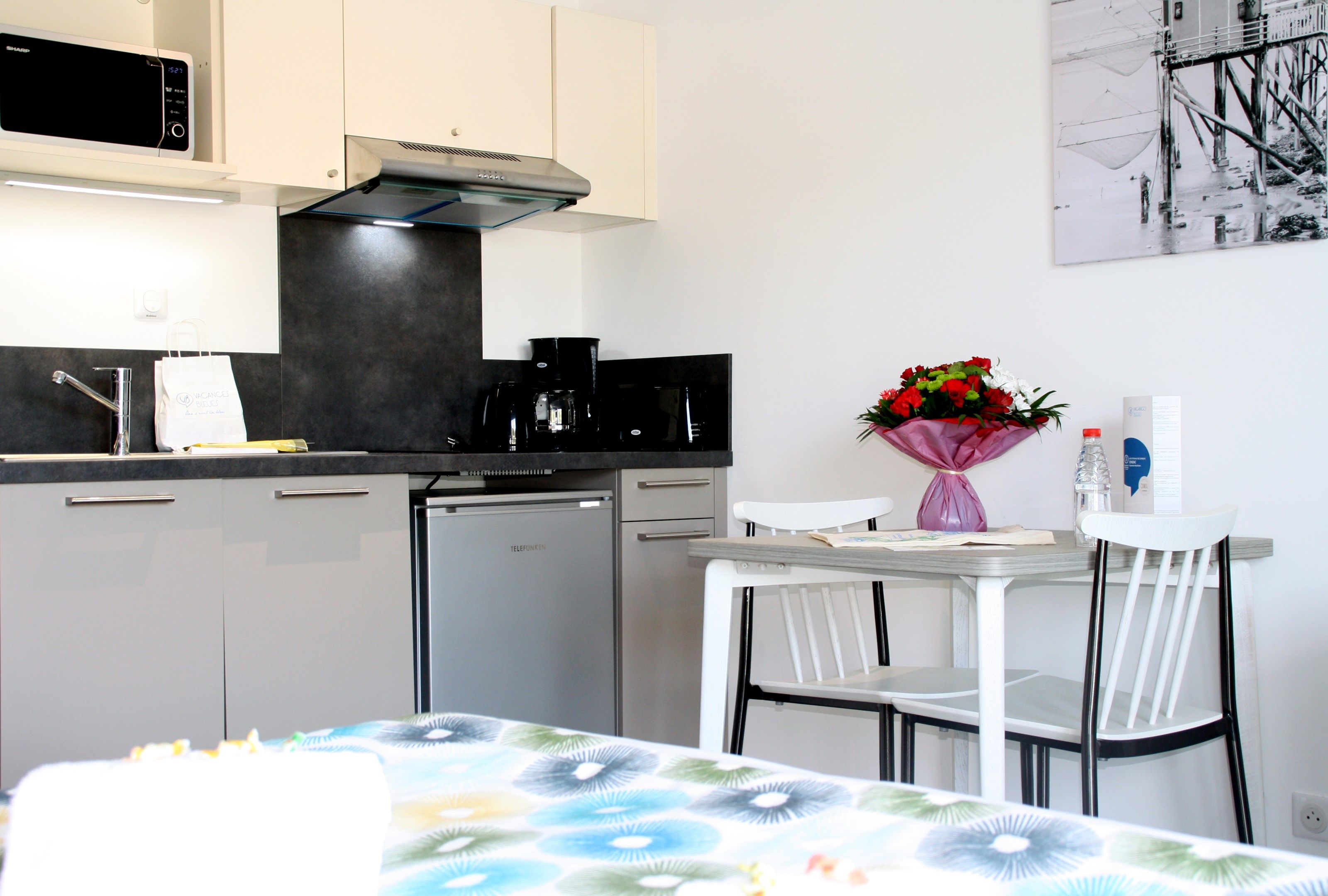 image Our modern and comfortable studio will have you feeling right at home.
