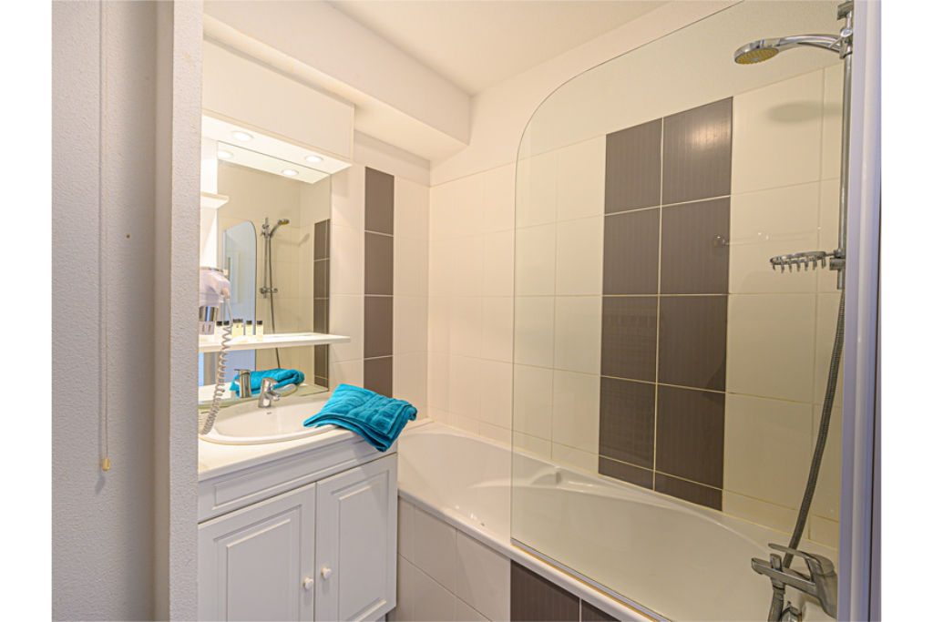 image Get ready for your day in the bathroom.