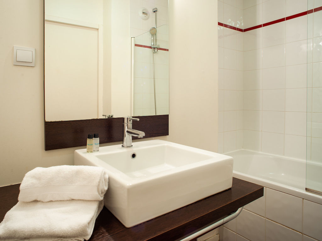 image Get ready for your day in the bathroom.
