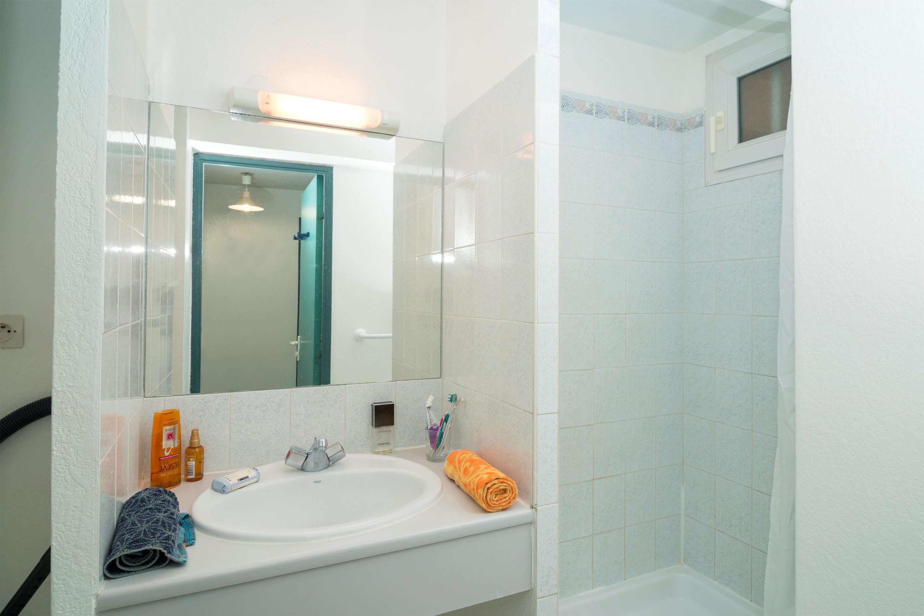 image Bright bathrooms are refreshing after a day of adventure.