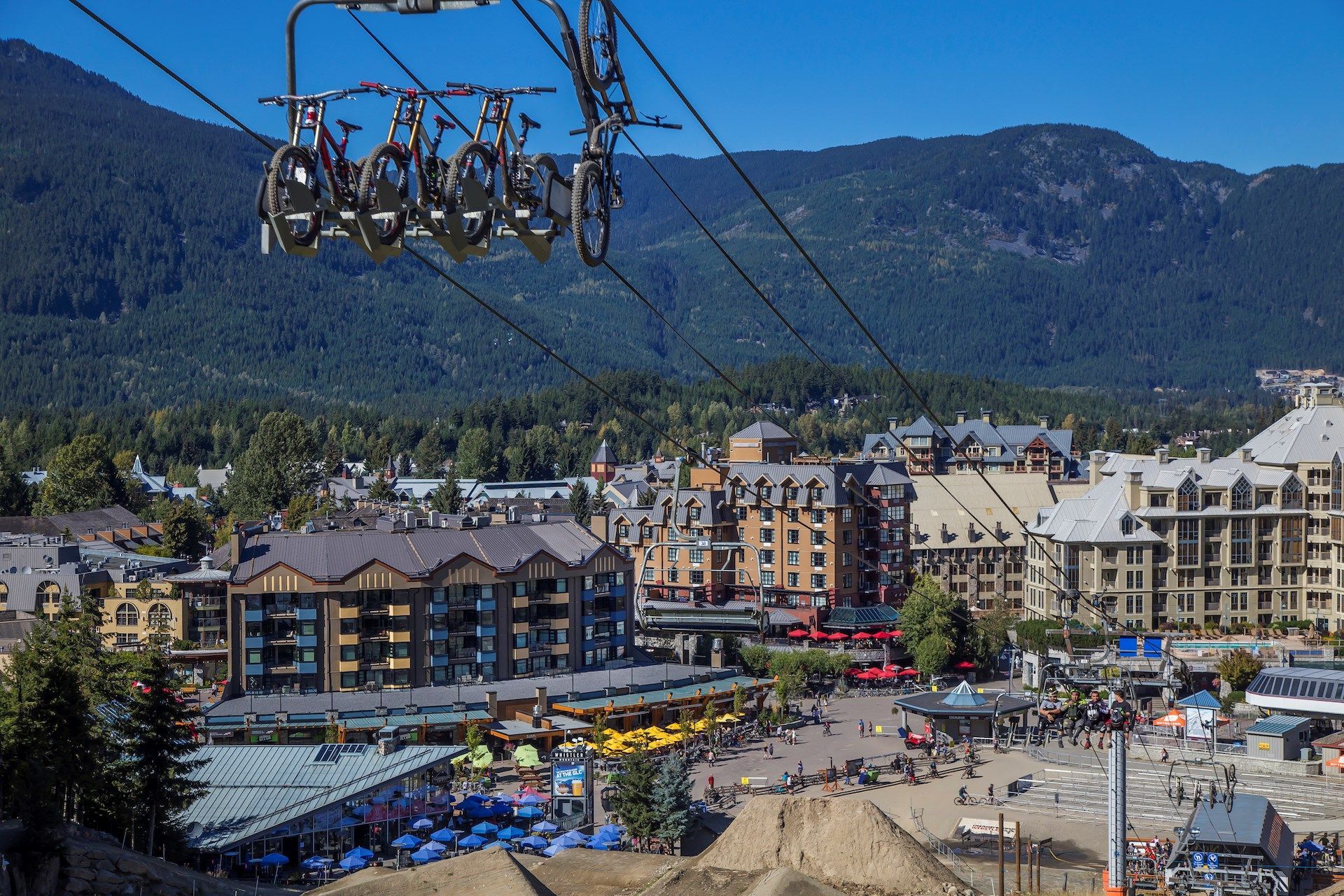 image Enjoy sweeping views of the surrounding mountains and bustling village from this picturesque vantage point.