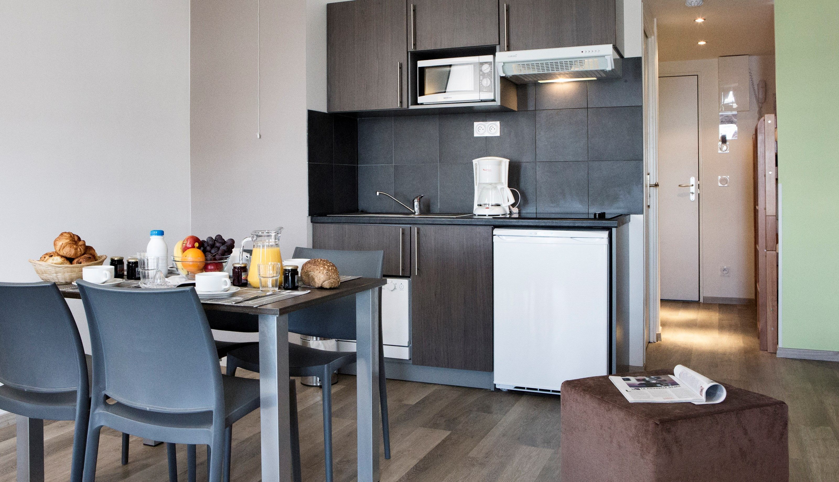 image Curb your appetite by indulging on a snack in your kitchenette!