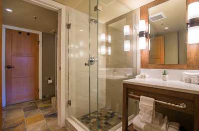 Wash up after a day of adventure in the full bathroom.