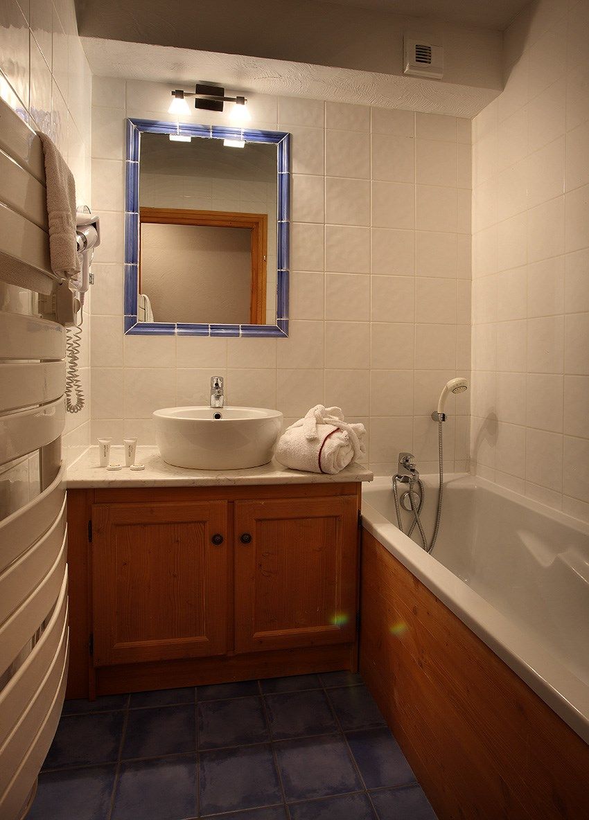 image Get ready for your day in the lovely bathroom.