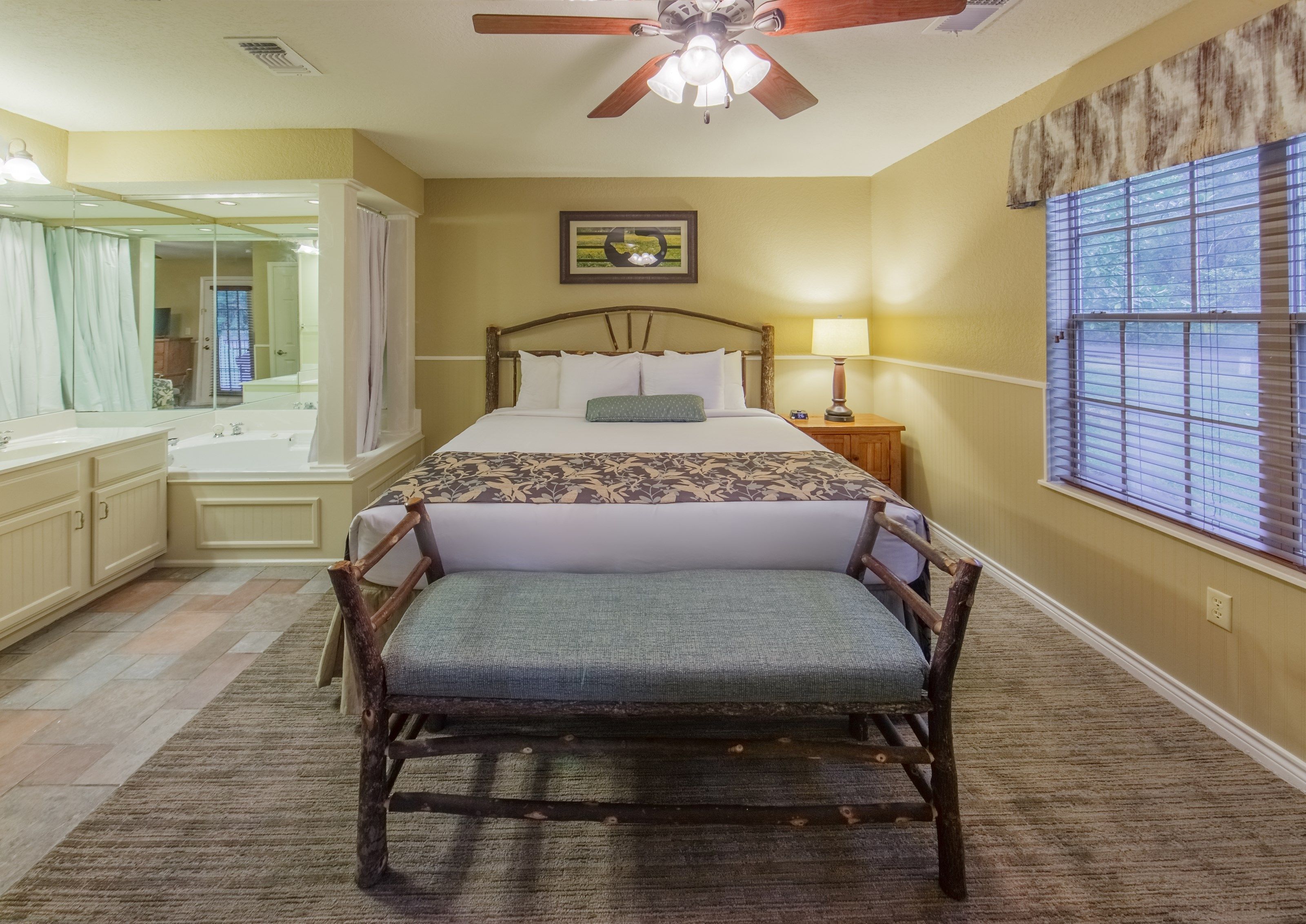 image Drift to sleep in a comfortable bed after a wonderful day outside.